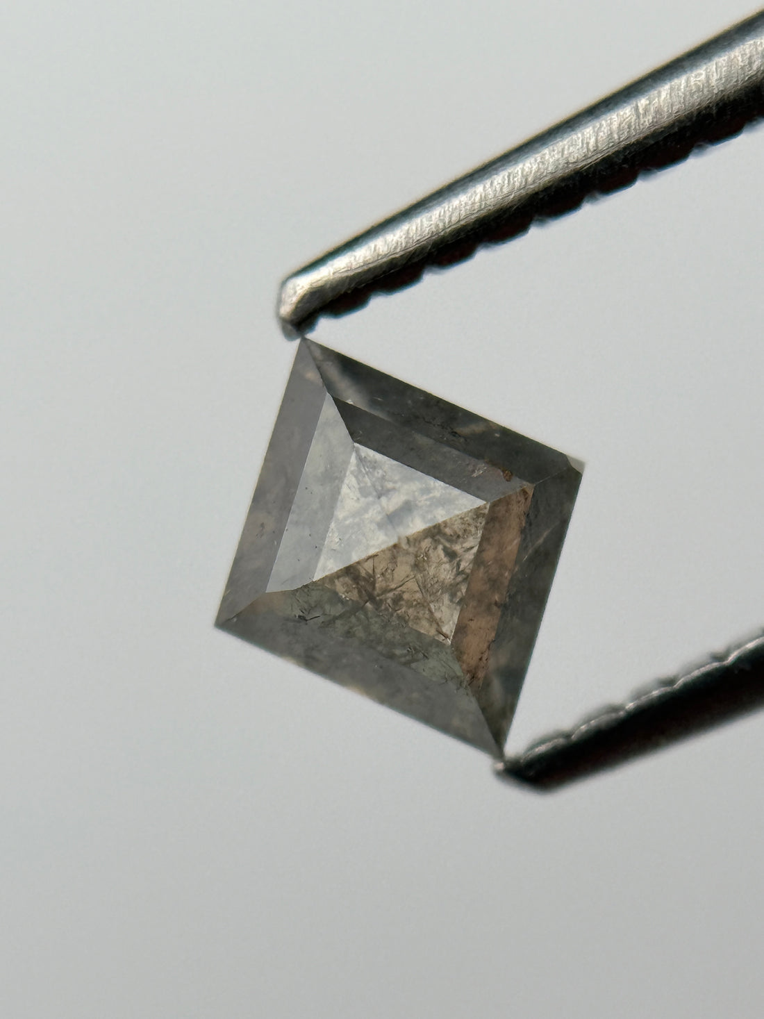 0.78 Ct Kite Rose Cut Grey Natural Salt and Pepper Diamond