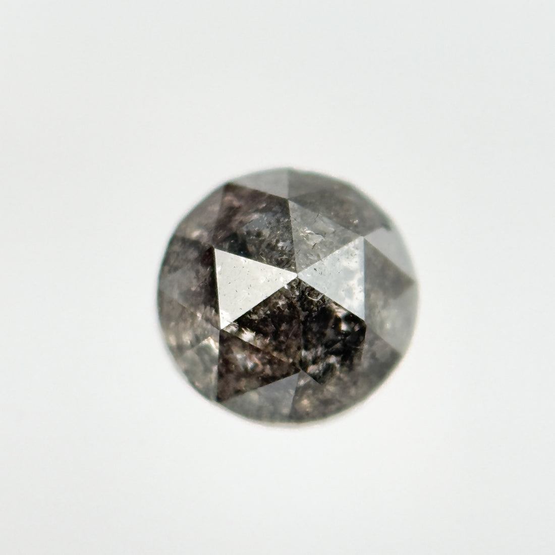 0.78 Ct Round Rose Cut Grey Natural Salt and Pepper Diamond