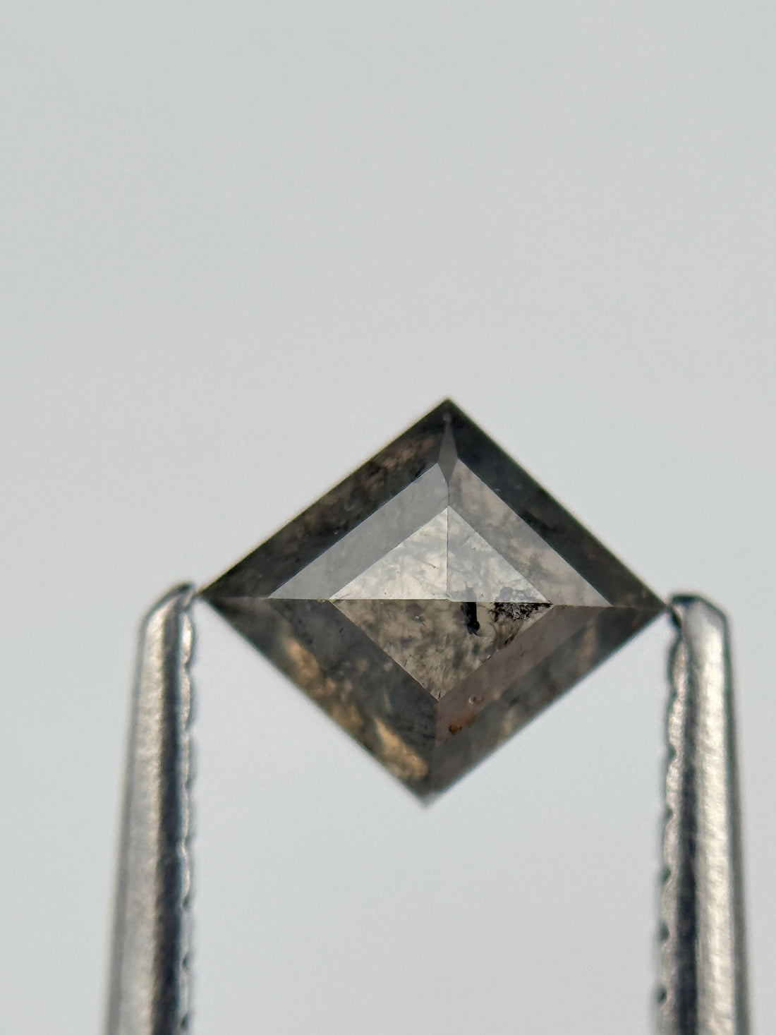 0.78 Ct Kite Rose Cut Grey Natural Salt and Pepper Diamond