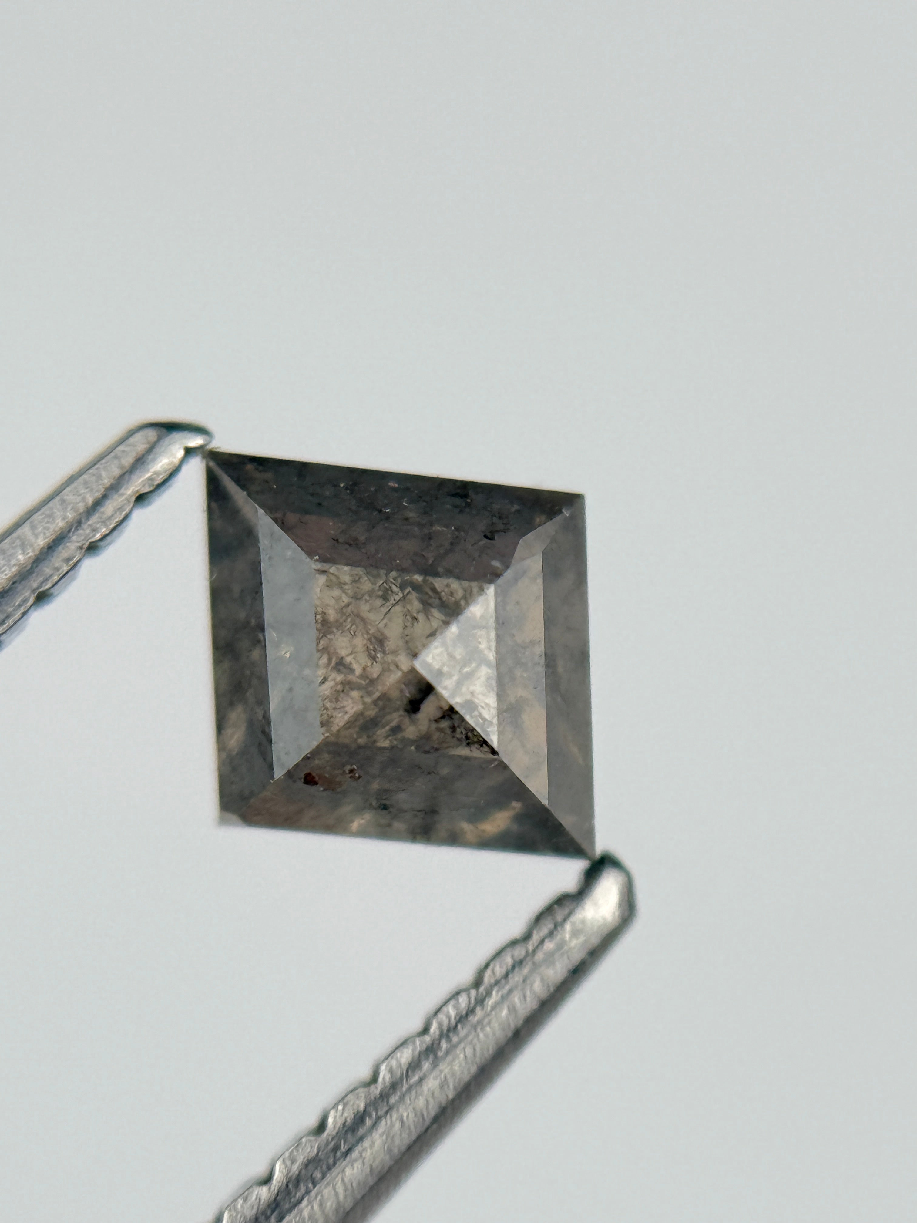0.78 Ct Kite Rose Cut Grey Natural Salt and Pepper Diamond