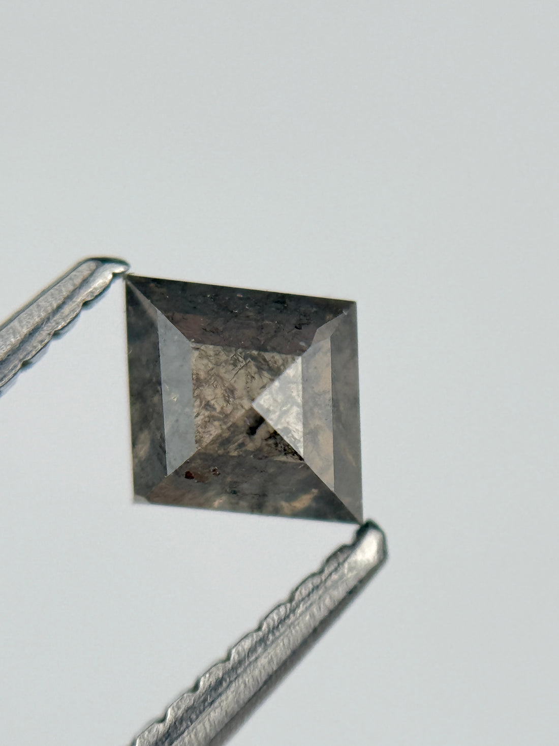 0.78 Ct Kite Rose Cut Grey Natural Salt and Pepper Diamond