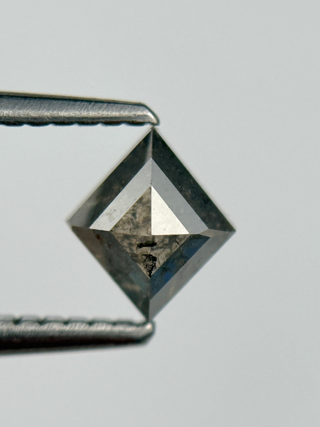 0.78 Ct Kite Rose Cut Grey Natural Salt and Pepper Diamond