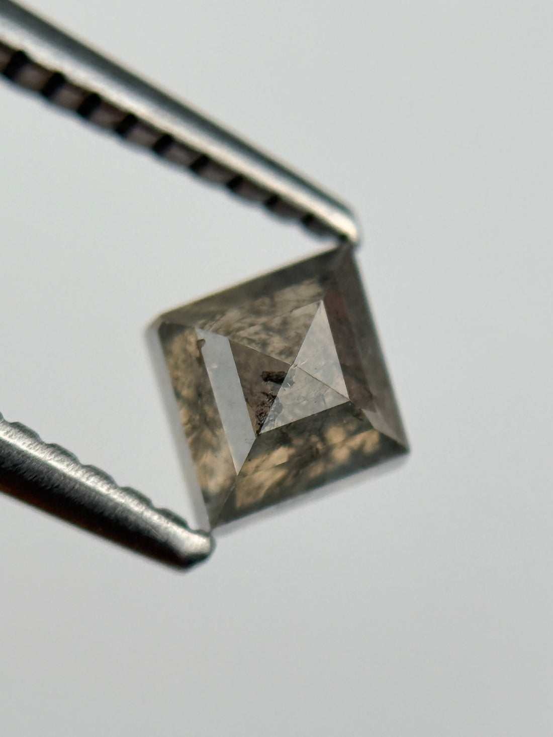 0.78 Ct Kite Rose Cut Grey Natural Salt and Pepper Diamond