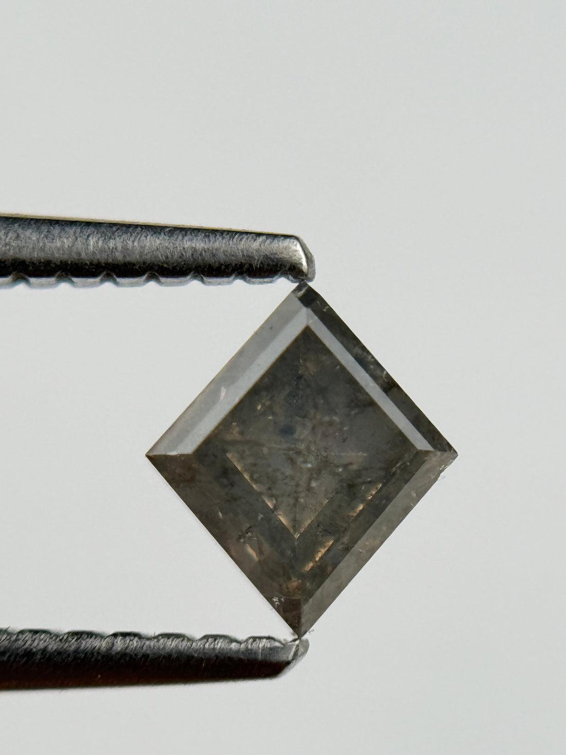 0.78 Ct Kite Rose Cut Grey Natural Salt and Pepper Diamond