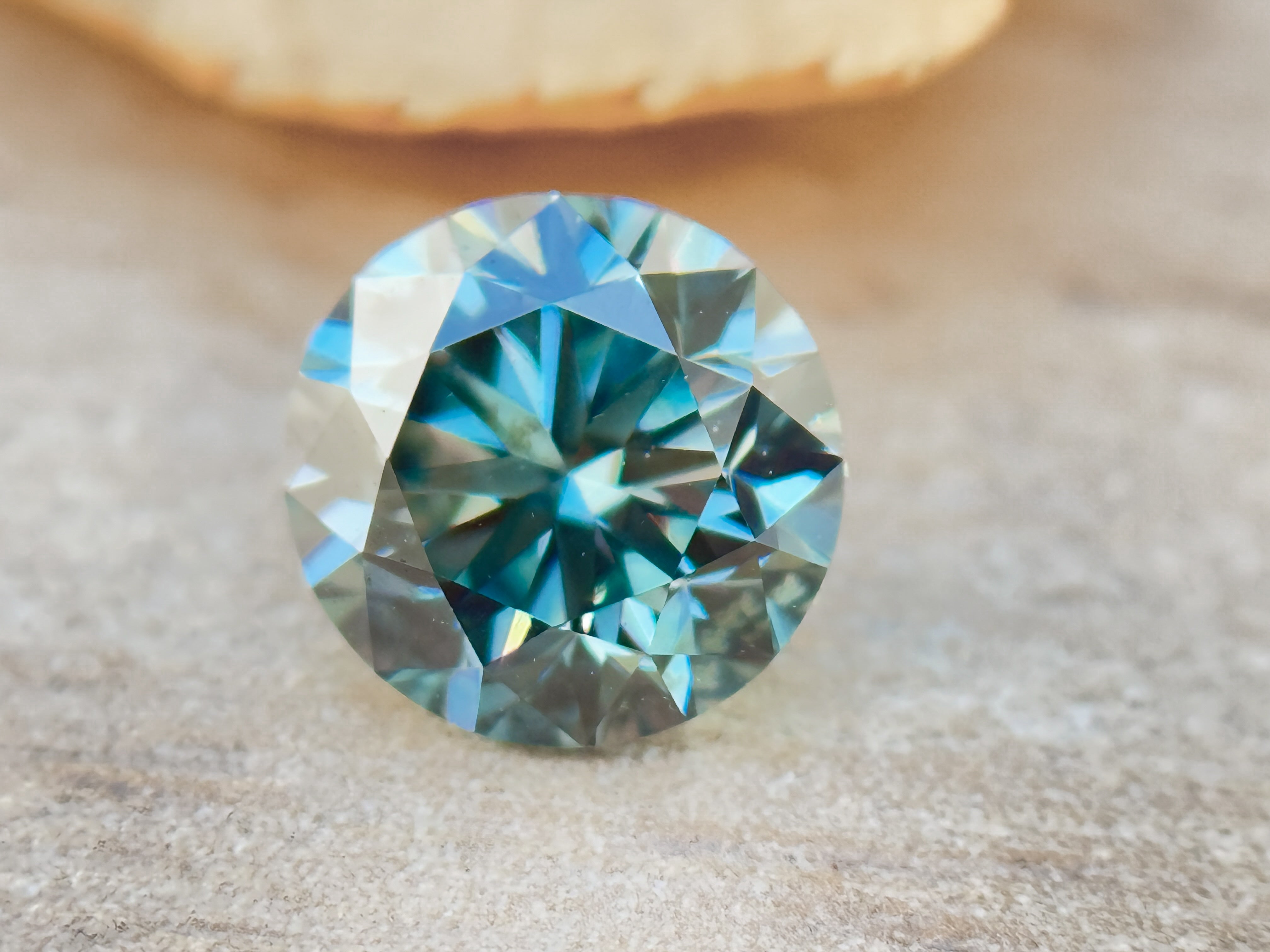 1.00 Ct Round Brilliant Cut Blue Natural Salt and Pepper Diamond