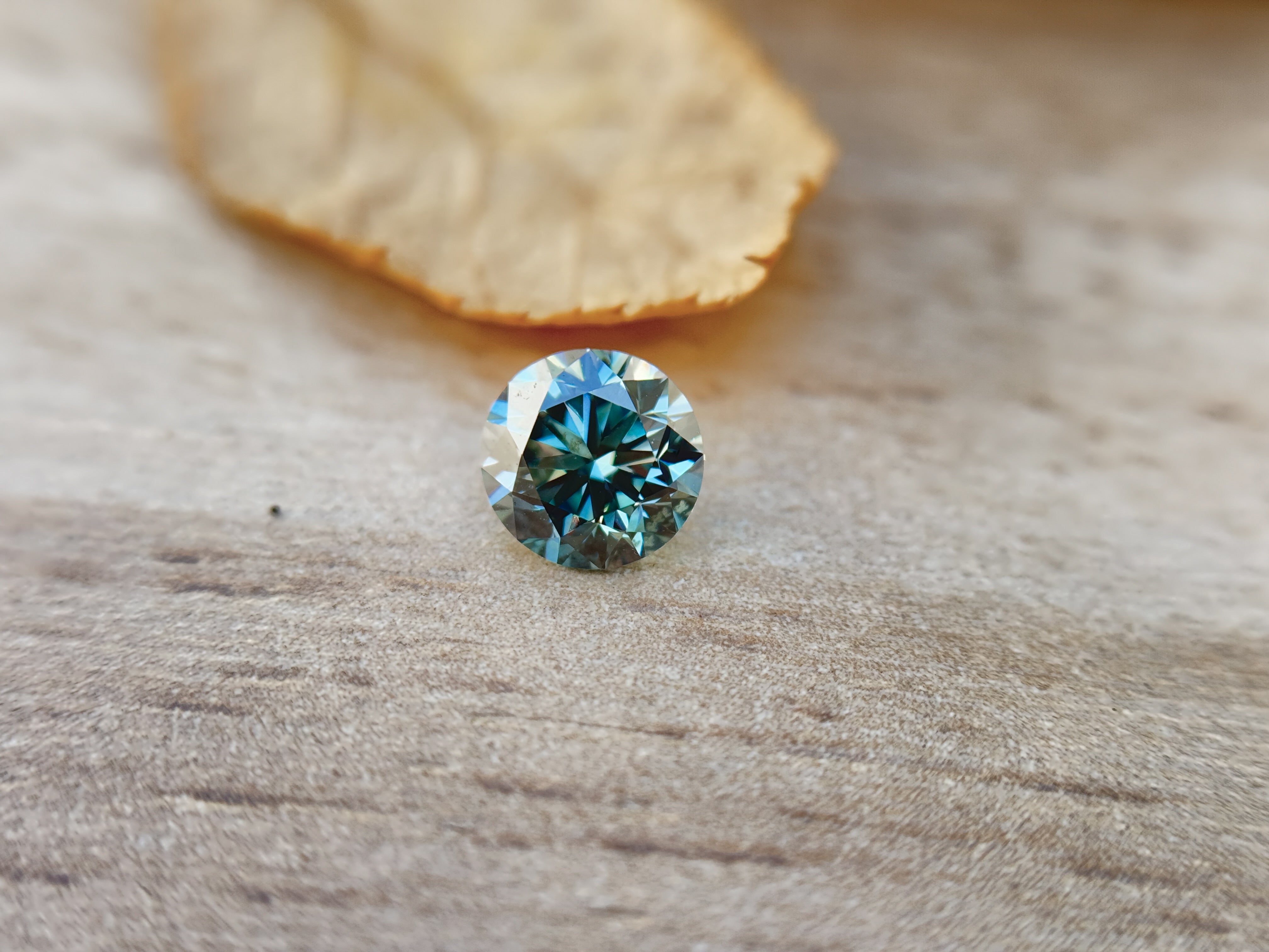 1.00 Ct Round Brilliant Cut Blue Natural Salt and Pepper Diamond