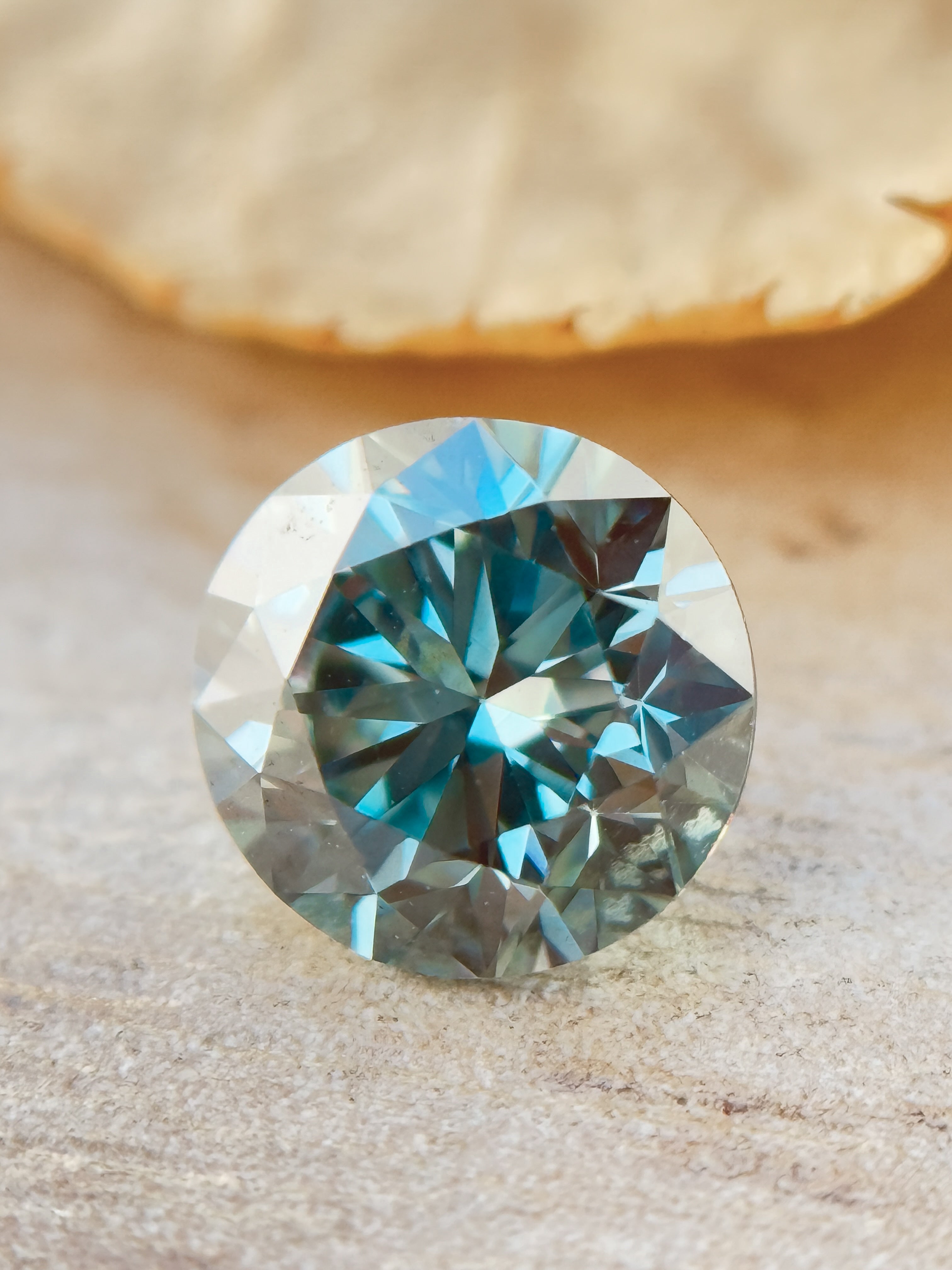 1.00 Ct Round Brilliant Cut Blue Natural Salt and Pepper Diamond