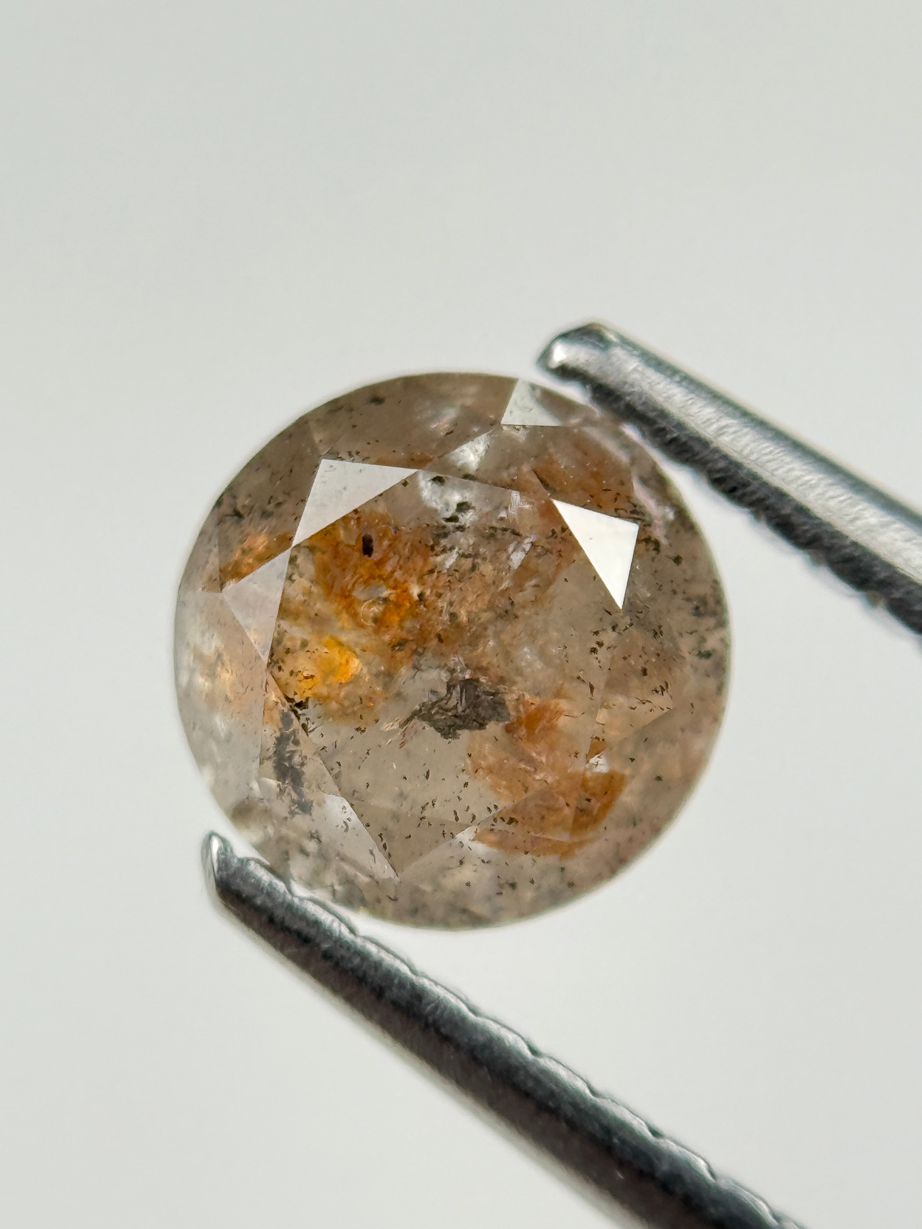 1.20 Ct Round Brilliant Cut Grey Natural Salt and Pepper Diamond