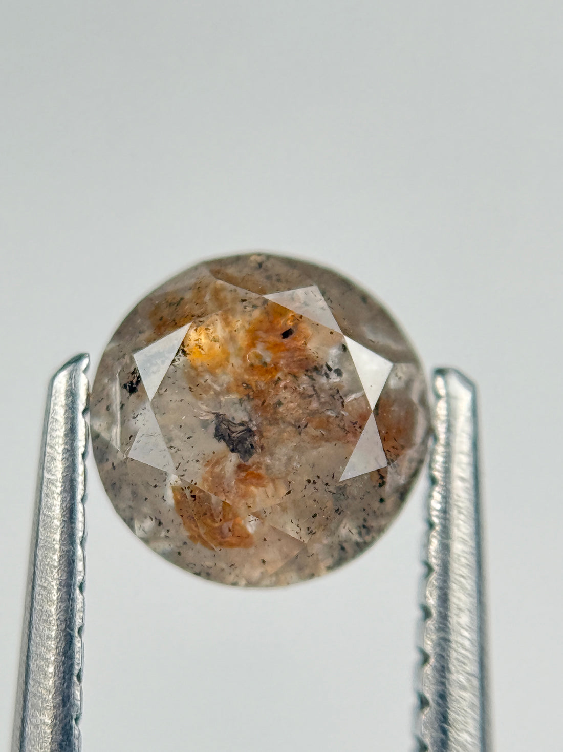 1.20 Ct Round Brilliant Cut Grey Natural Salt and Pepper Diamond