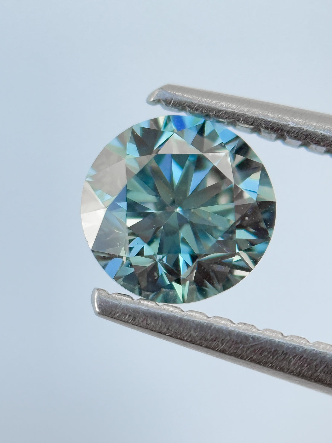 1.00 Ct Round Brilliant Cut Blue Natural Salt and Pepper Diamond