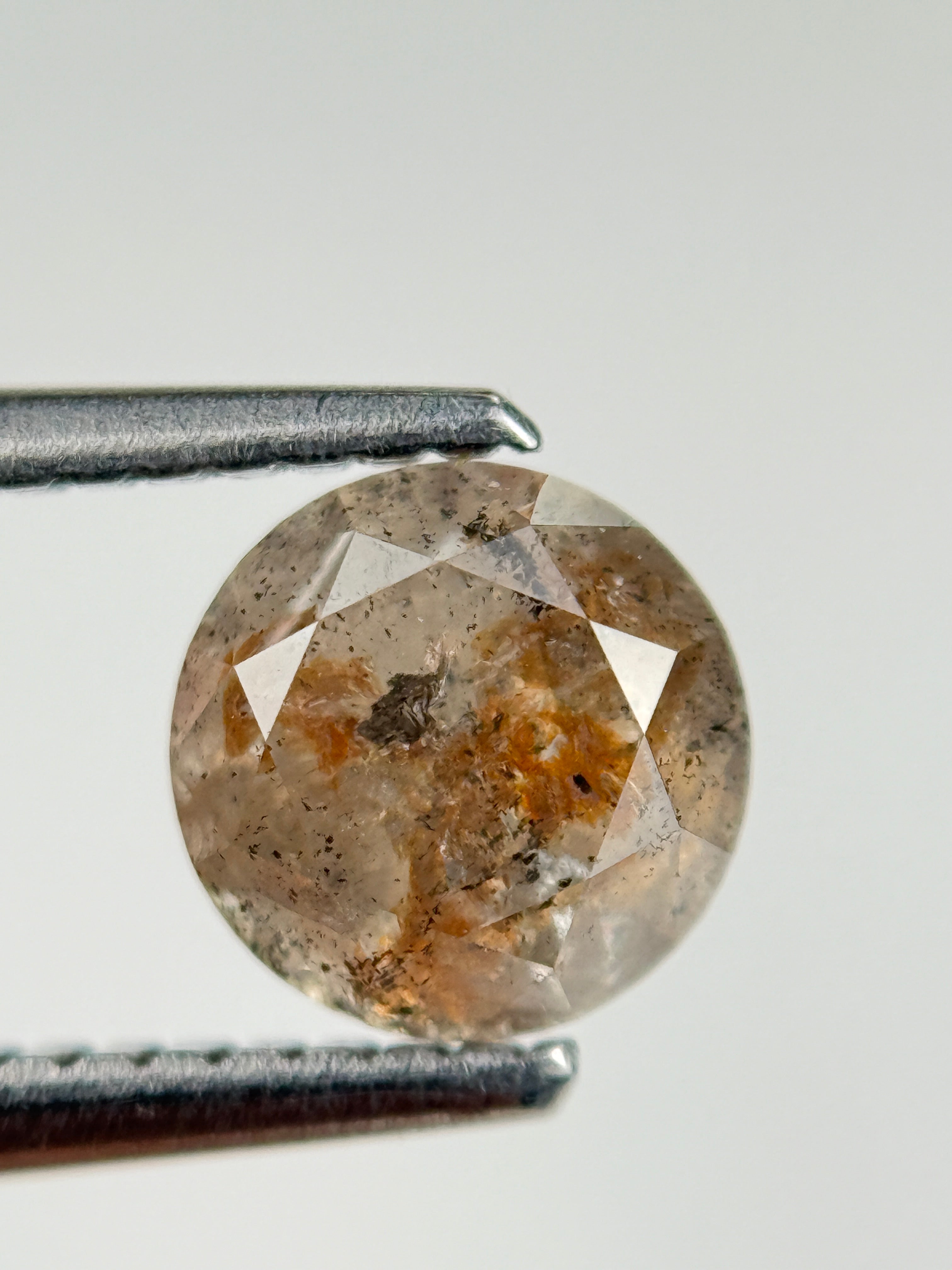 1.20 Ct Round Brilliant Cut Grey Natural Salt and Pepper Diamond