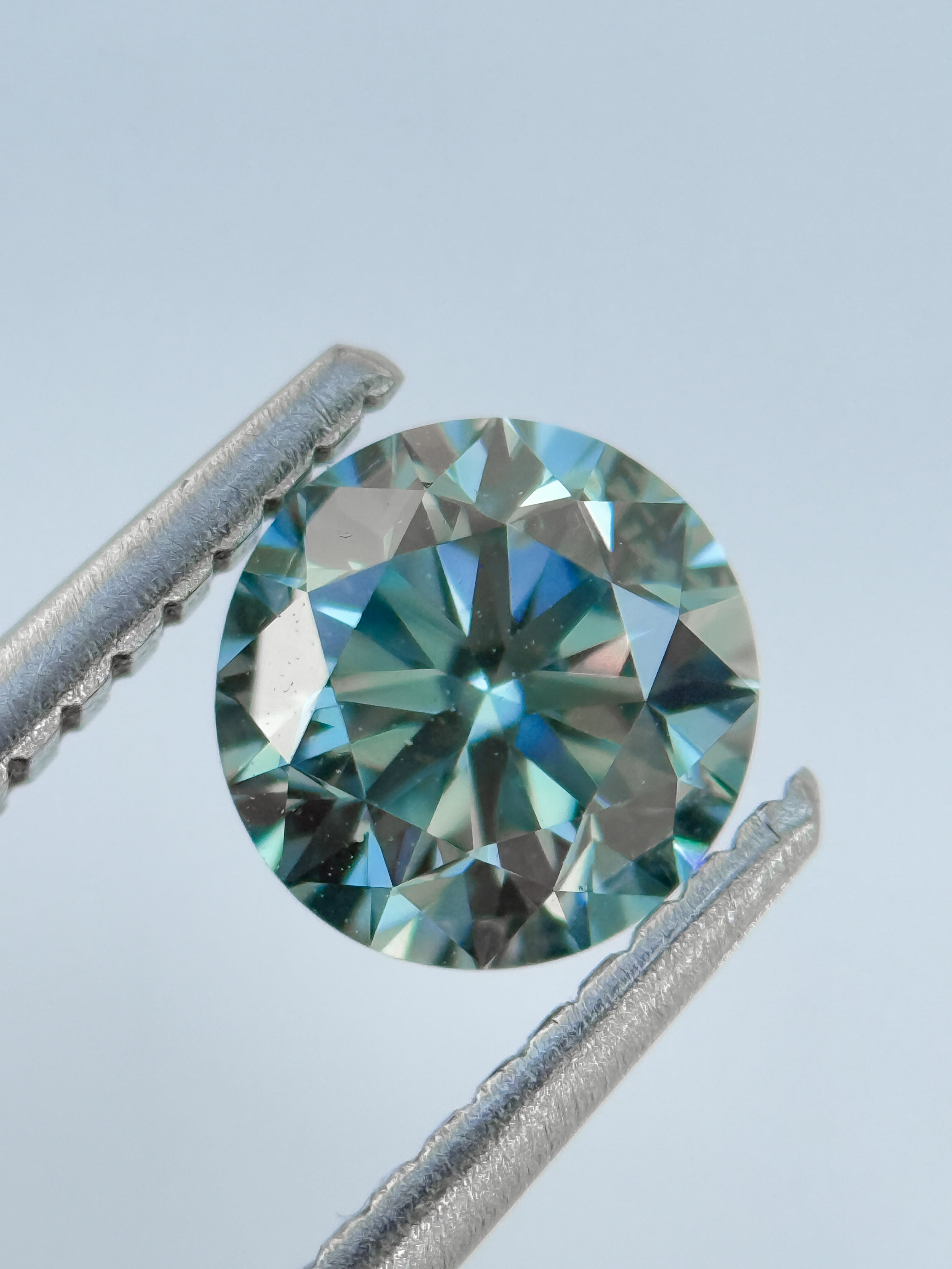 1.00 Ct Round Brilliant Cut Blue Natural Salt and Pepper Diamond