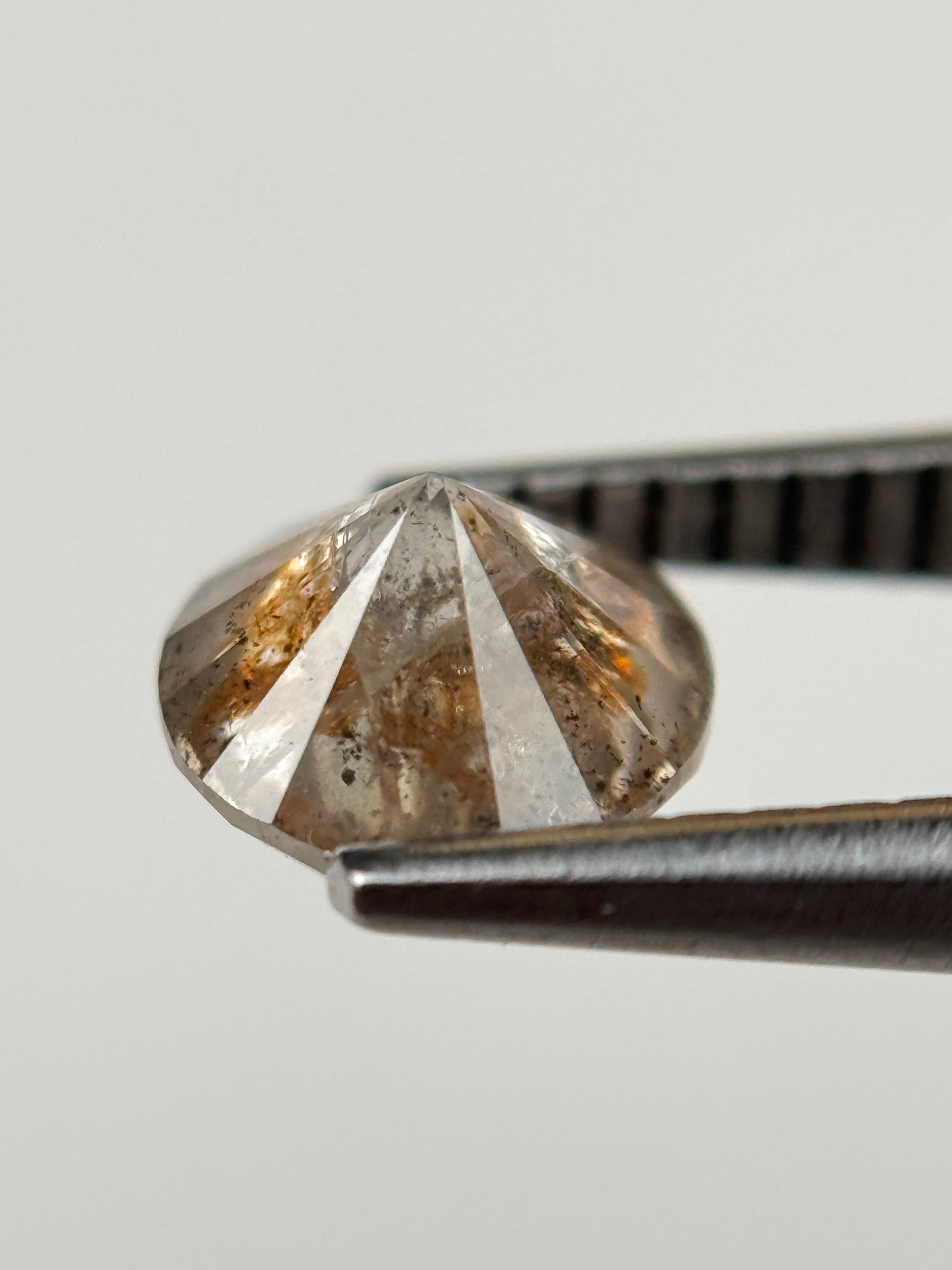 1.20 Ct Round Brilliant Cut Grey Natural Salt and Pepper Diamond