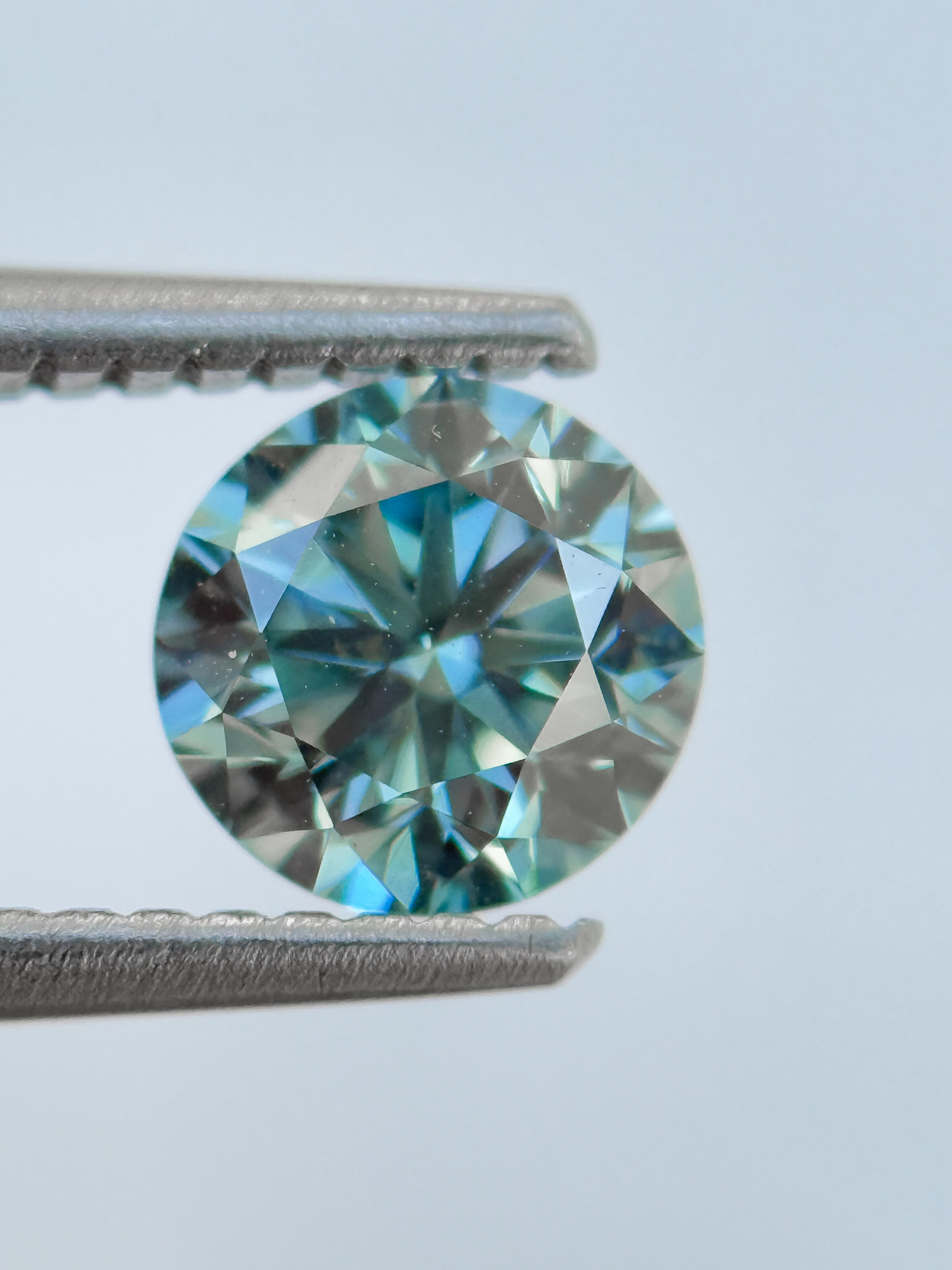 1.00 Ct Round Brilliant Cut Blue Natural Salt and Pepper Diamond