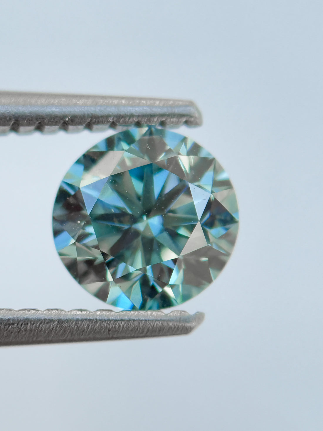 1.00 Ct Round Brilliant Cut Blue Natural Salt and Pepper Diamond