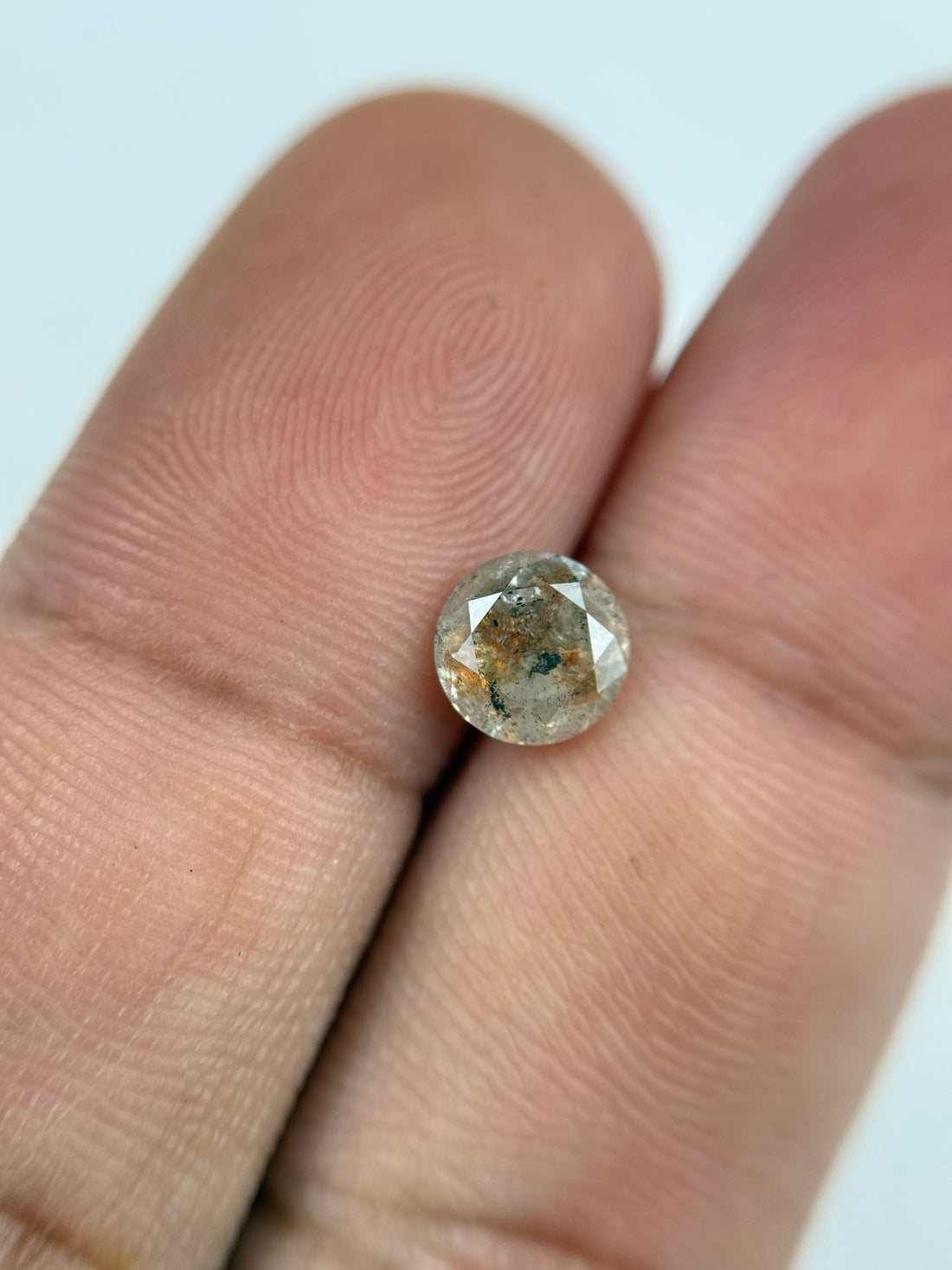 1.20 Ct Round Brilliant Cut Grey Natural Salt and Pepper Diamond