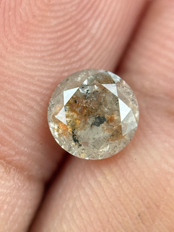 1.20 Ct Round Brilliant Cut Grey Natural Salt and Pepper Diamond