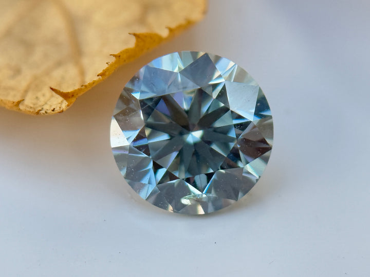 2.0 Ct Round Brilliant Cut Blue Natural Salt and Pepper Diamond