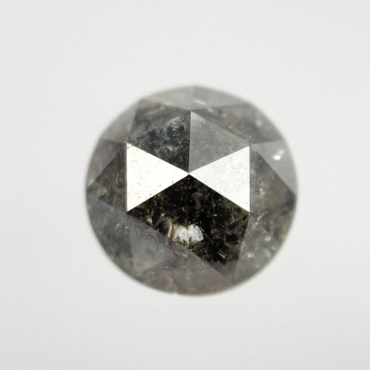 0.66 Ct Round Rose Cut Grey Natural Salt and Pepper Diamond