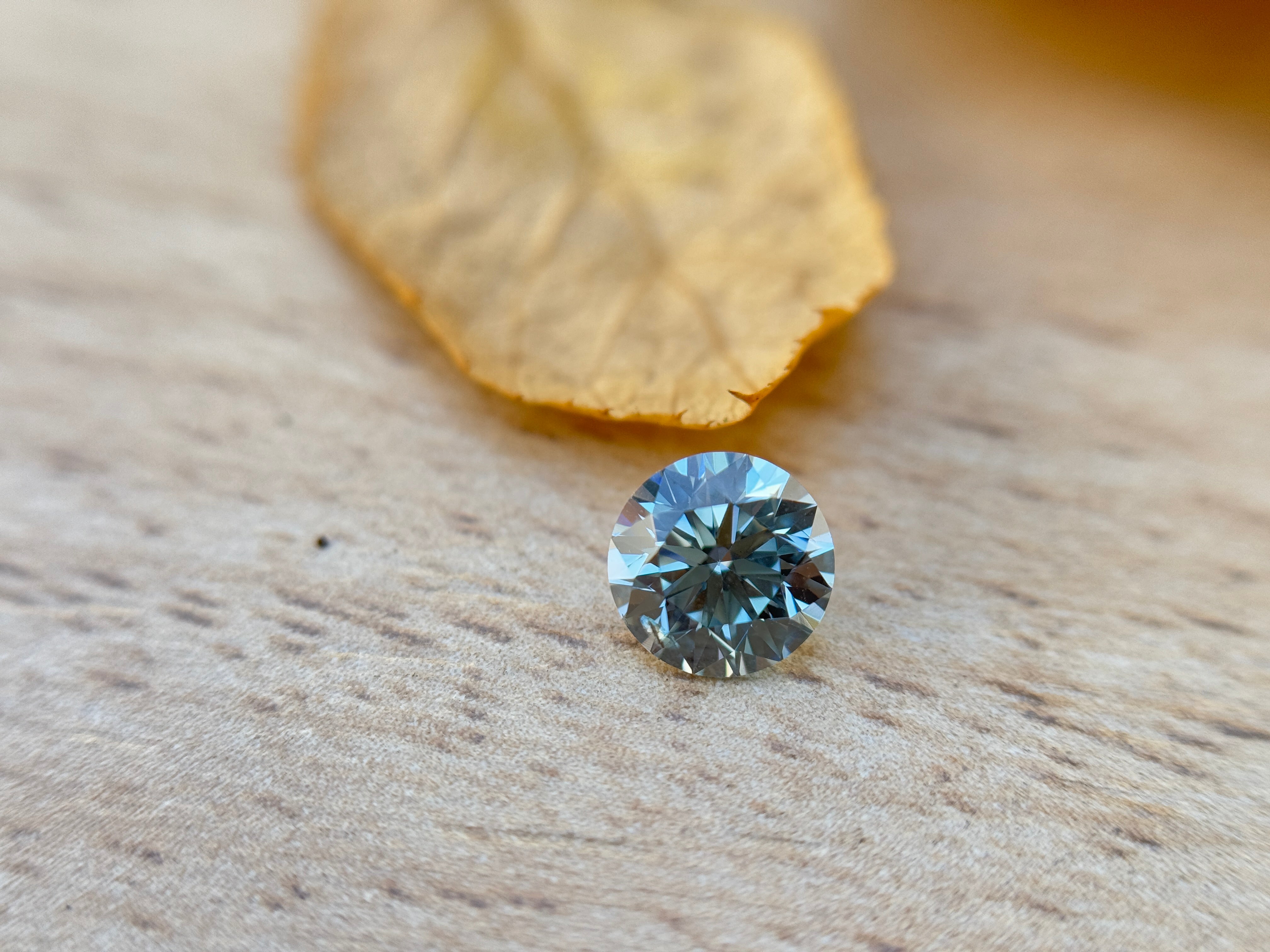 2.0 Ct Round Brilliant Cut Blue Natural Salt and Pepper Diamond