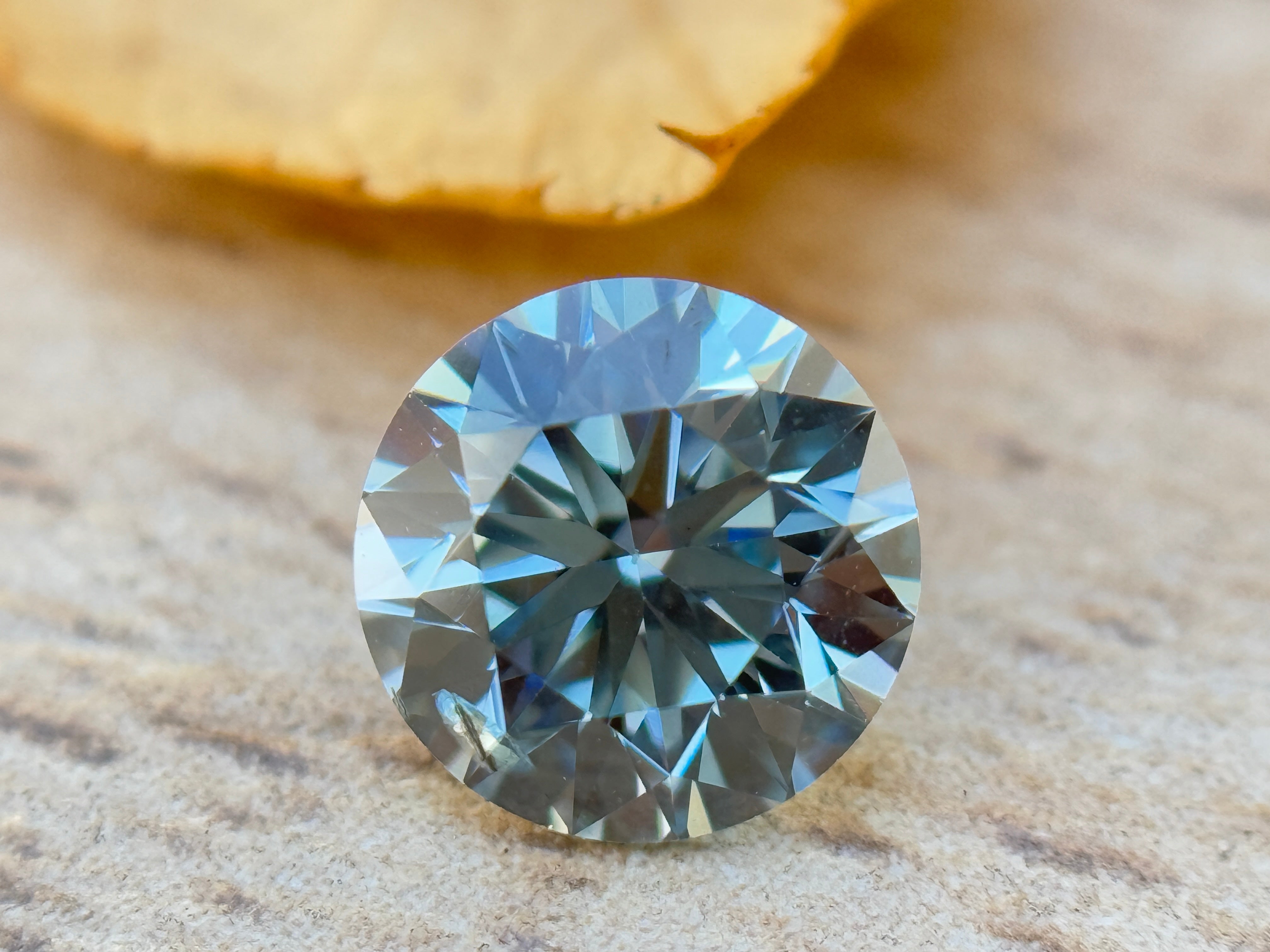 2.0 Ct Round Brilliant Cut Blue Natural Salt and Pepper Diamond