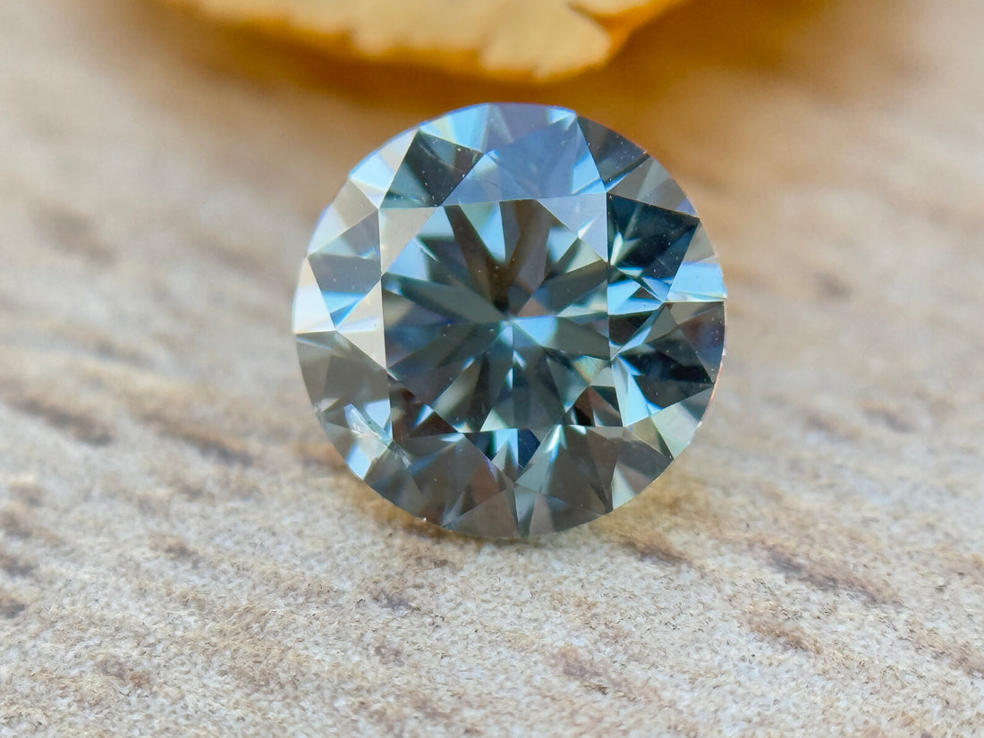 2.0 Ct Round Brilliant Cut Blue Natural Salt and Pepper Diamond