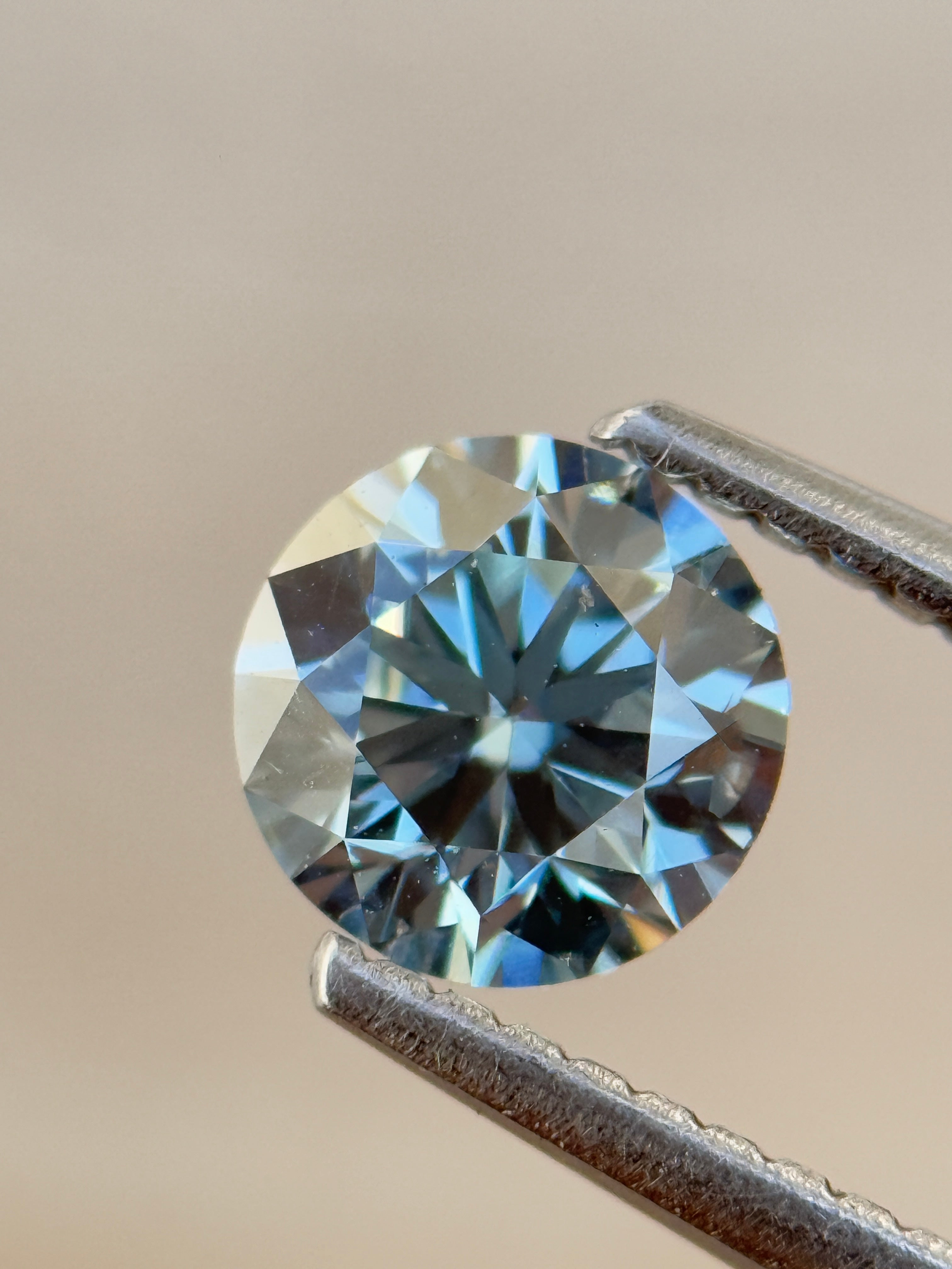 2.0 Ct Round Brilliant Cut Blue Natural Salt and Pepper Diamond