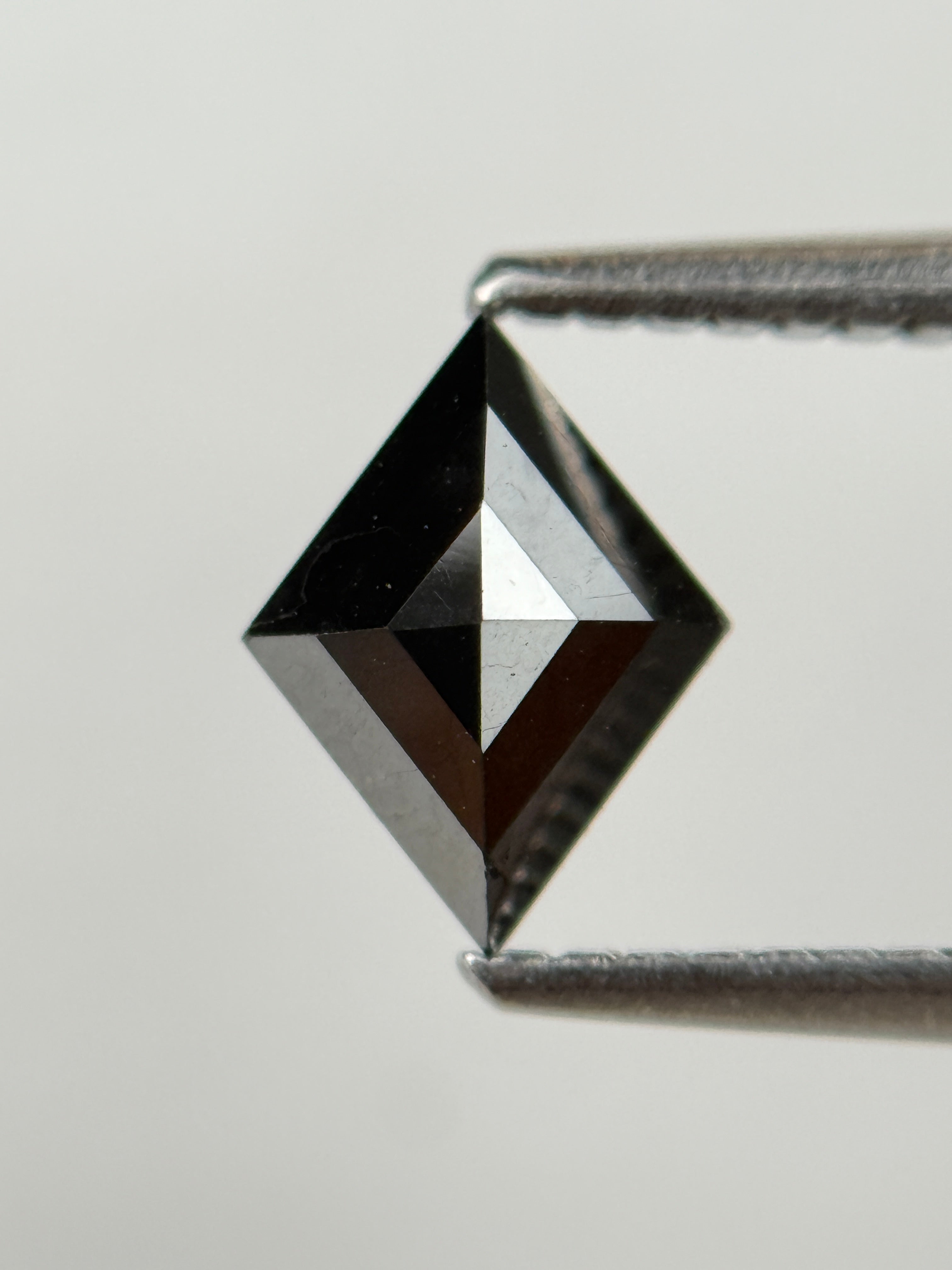 0.79 Ct Kite Rose Cut Black Natural Salt and Pepper Diamond