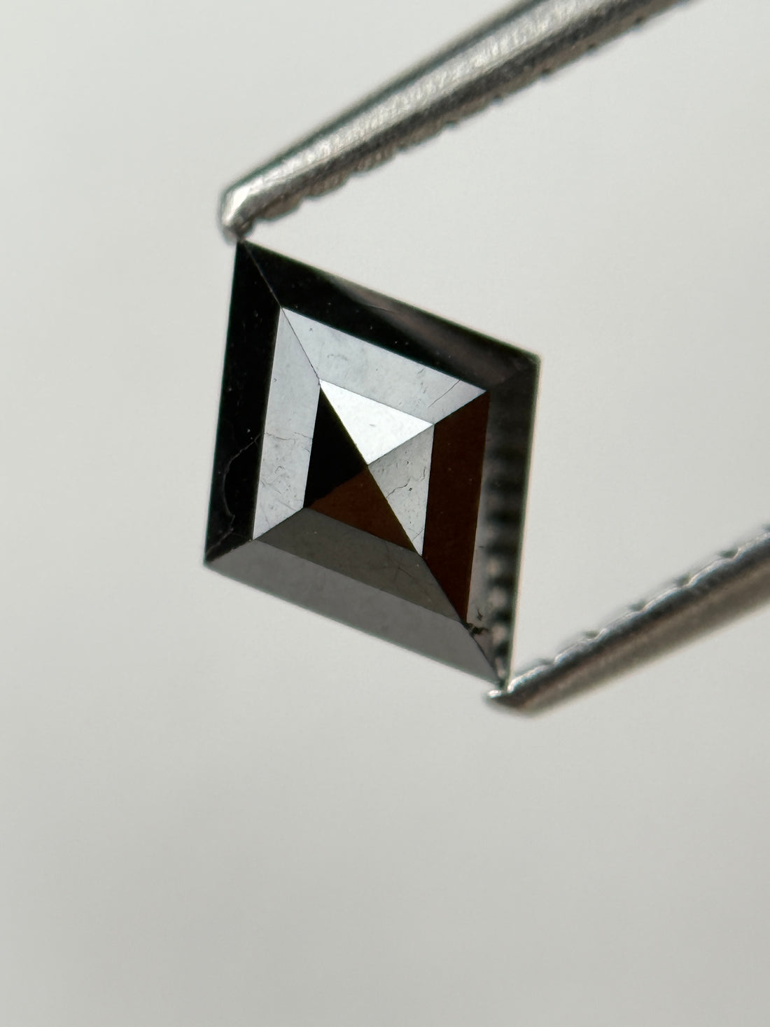 0.79 Ct Kite Rose Cut Black Natural Salt and Pepper Diamond