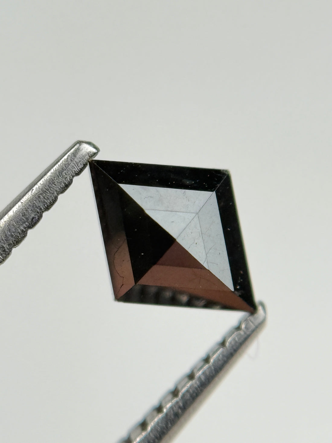 0.79 Ct Kite Rose Cut Black Natural Salt and Pepper Diamond