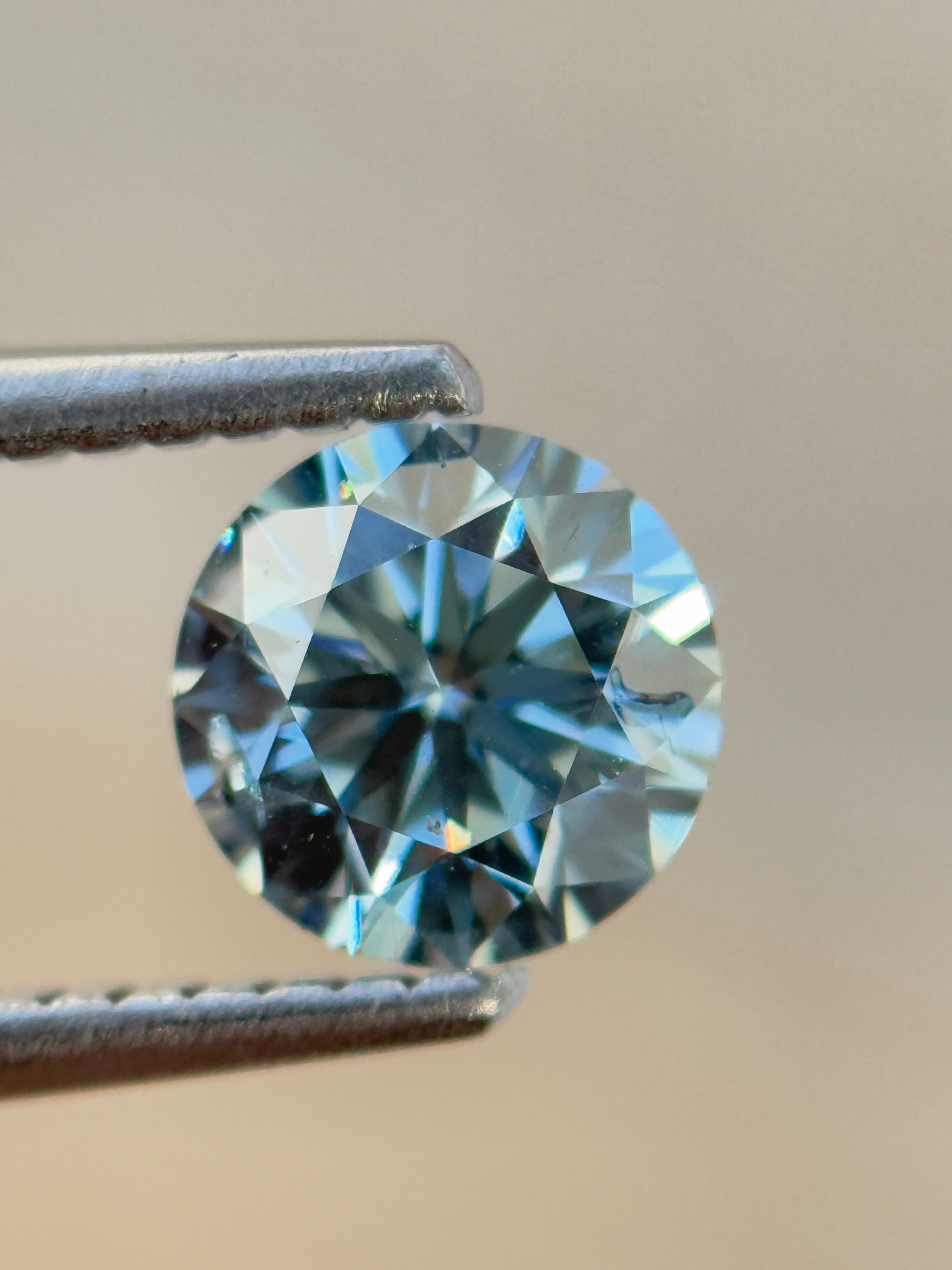 2.0 Ct Round Brilliant Cut Blue Natural Salt and Pepper Diamond