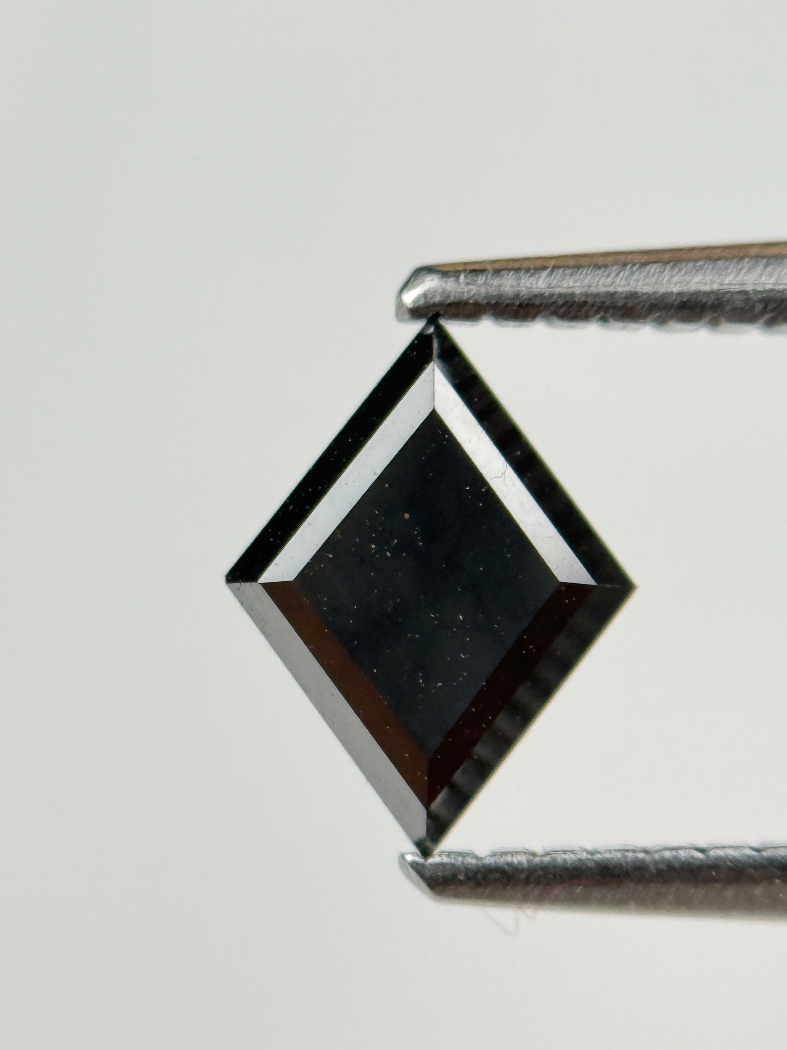 0.79 Ct Kite Rose Cut Black Natural Salt and Pepper Diamond