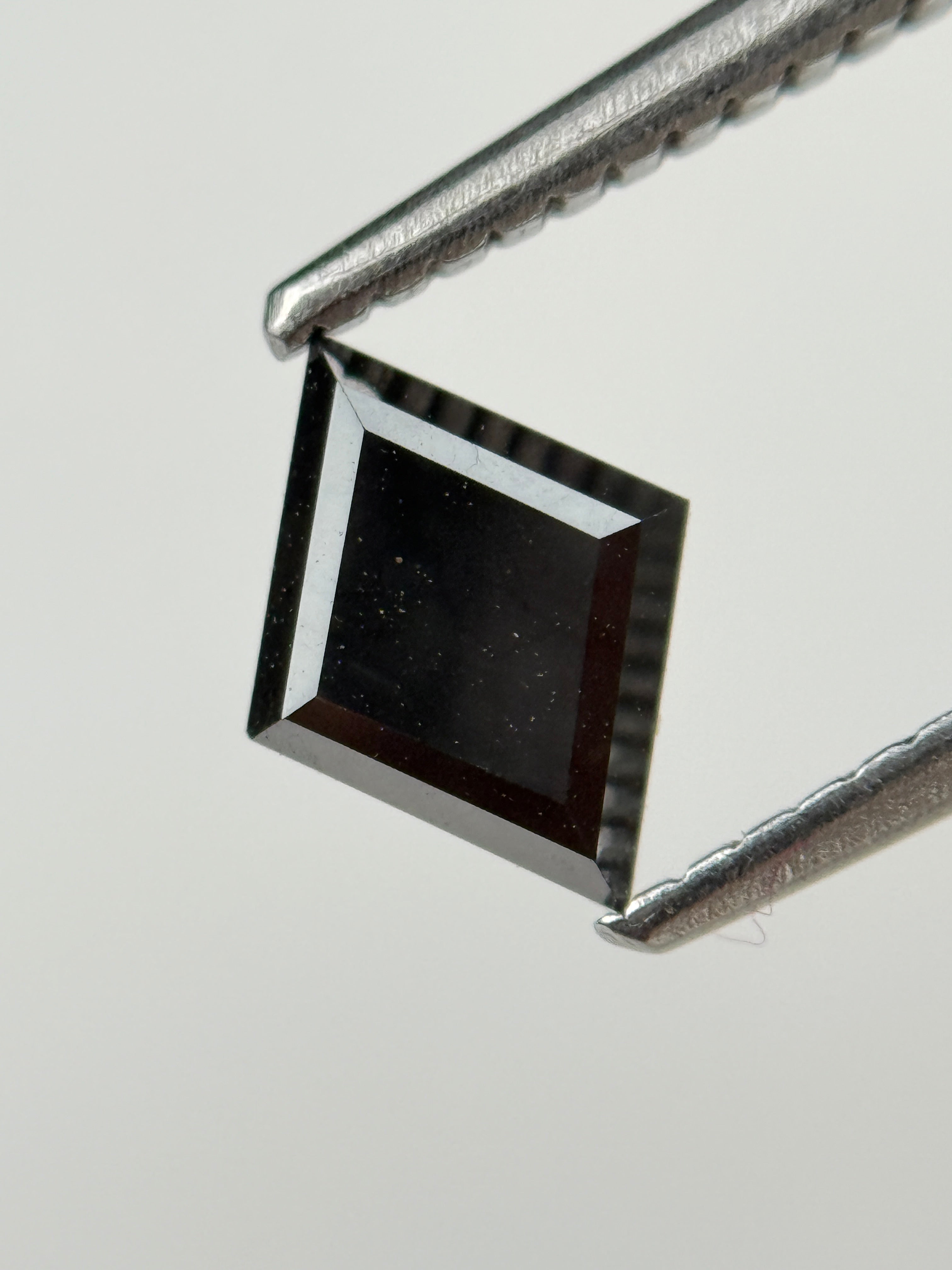 0.79 Ct Kite Rose Cut Black Natural Salt and Pepper Diamond