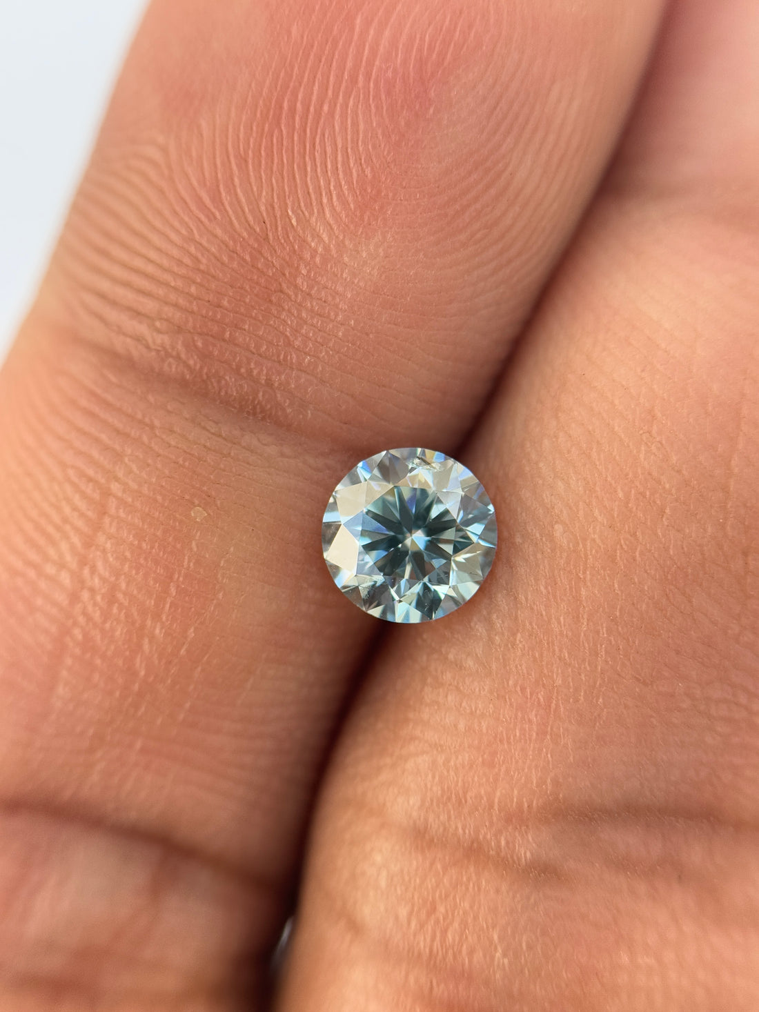 2.0 Ct Round Brilliant Cut Blue Natural Salt and Pepper Diamond