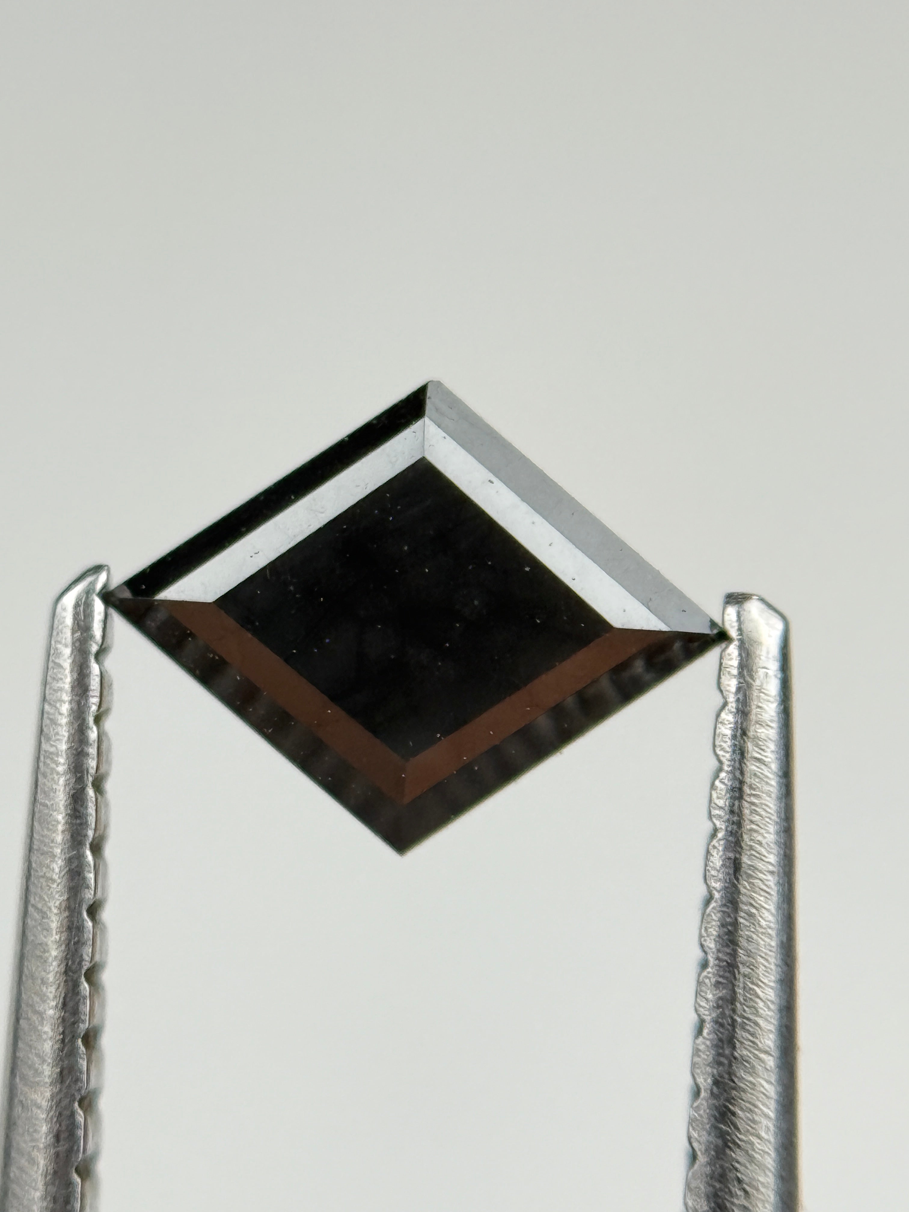 0.79 Ct Kite Rose Cut Black Natural Salt and Pepper Diamond