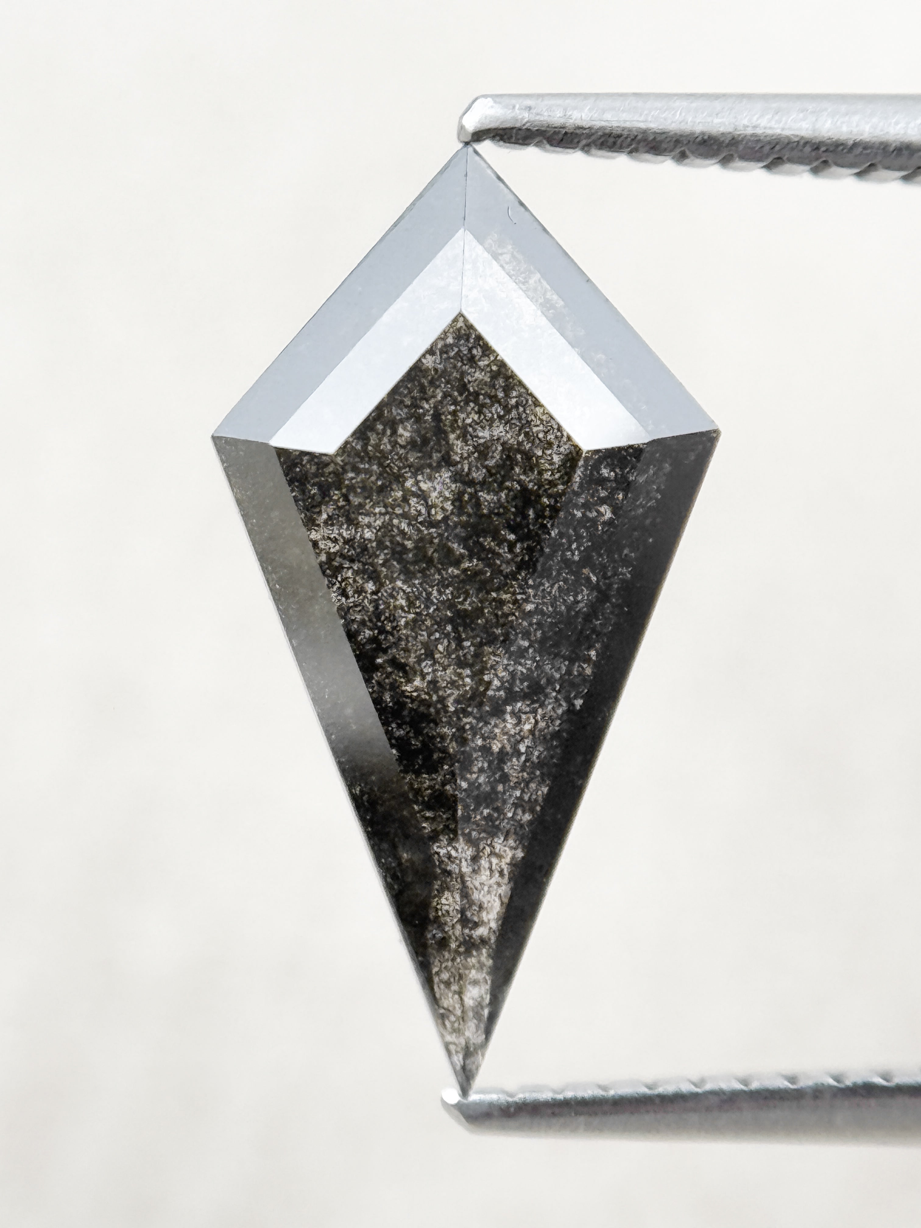 2.37 Ct Kite Rose Cut Grey Natural Salt and Pepper Diamond