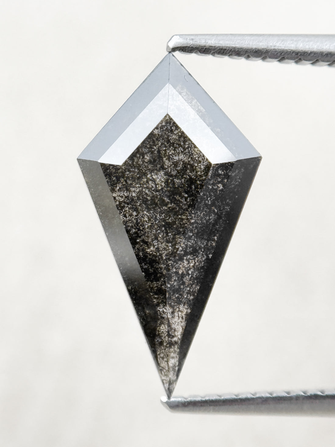 2.37 Ct Kite Rose Cut Grey Natural Salt and Pepper Diamond