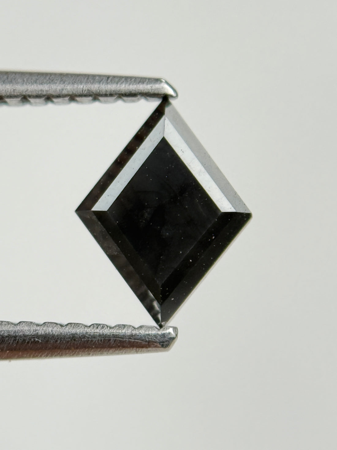 0.79 Ct Kite Rose Cut Black Natural Salt and Pepper Diamond