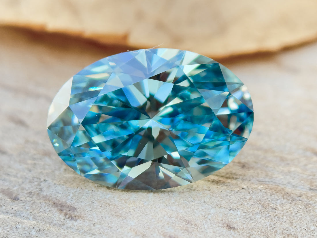1.50 Ct Oval Brilliant Cut Blue Natural Salt and Pepper Diamond