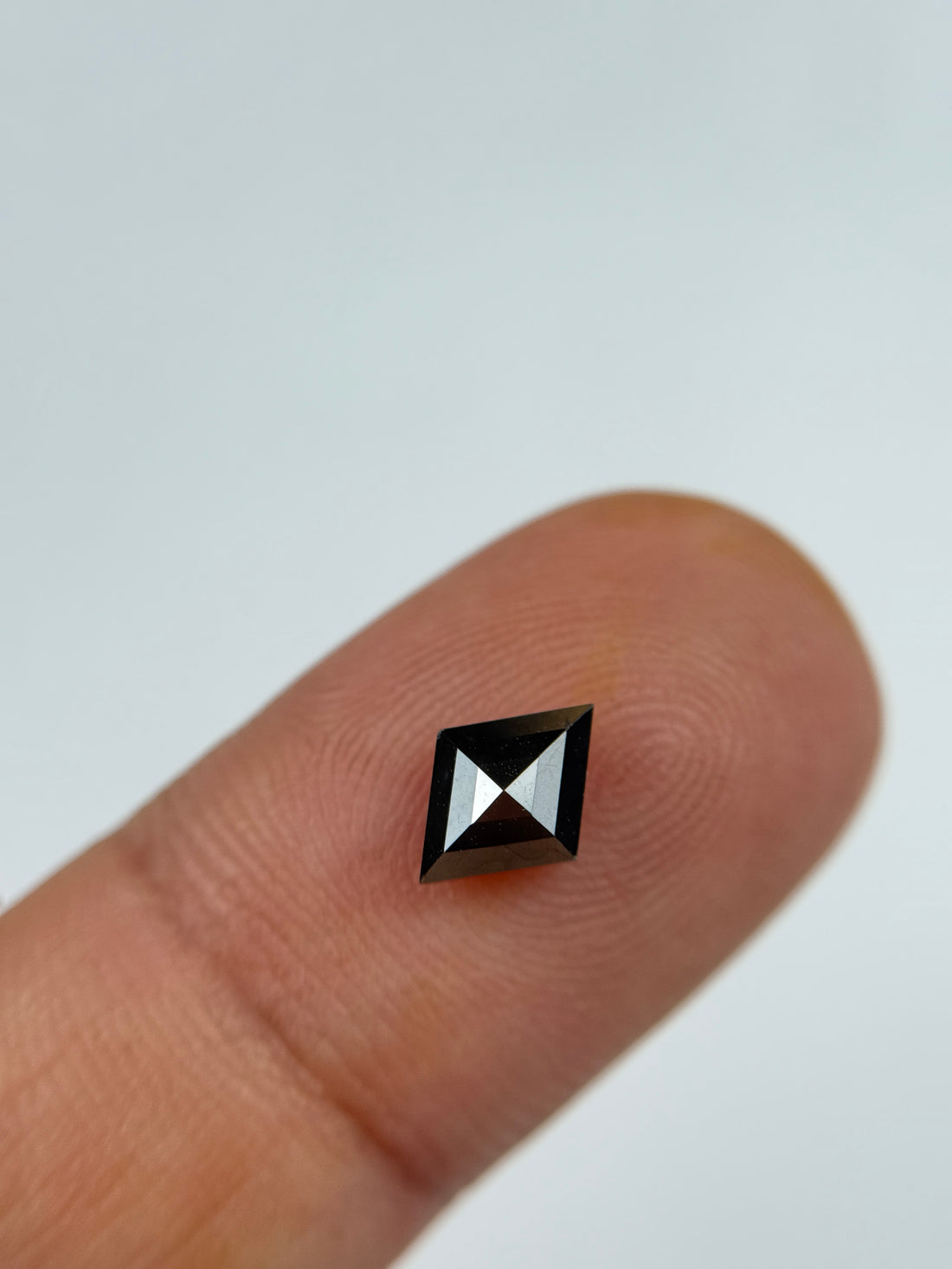 0.79 Ct Kite Rose Cut Black Natural Salt and Pepper Diamond