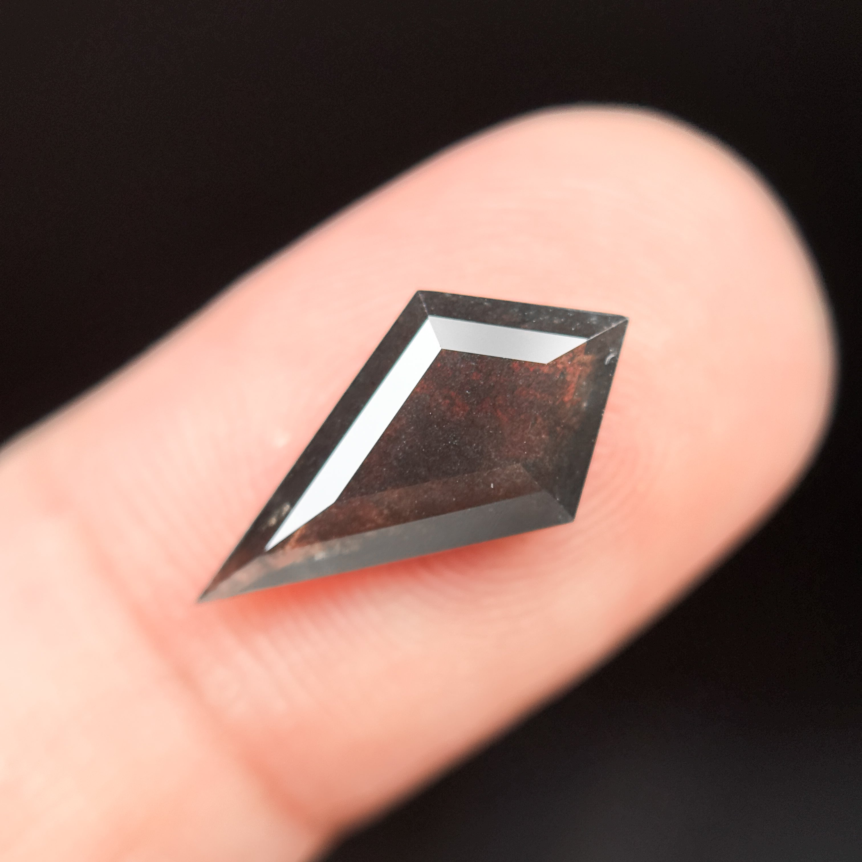 2.37 Ct Kite Rose Cut Grey Natural Salt and Pepper Diamond