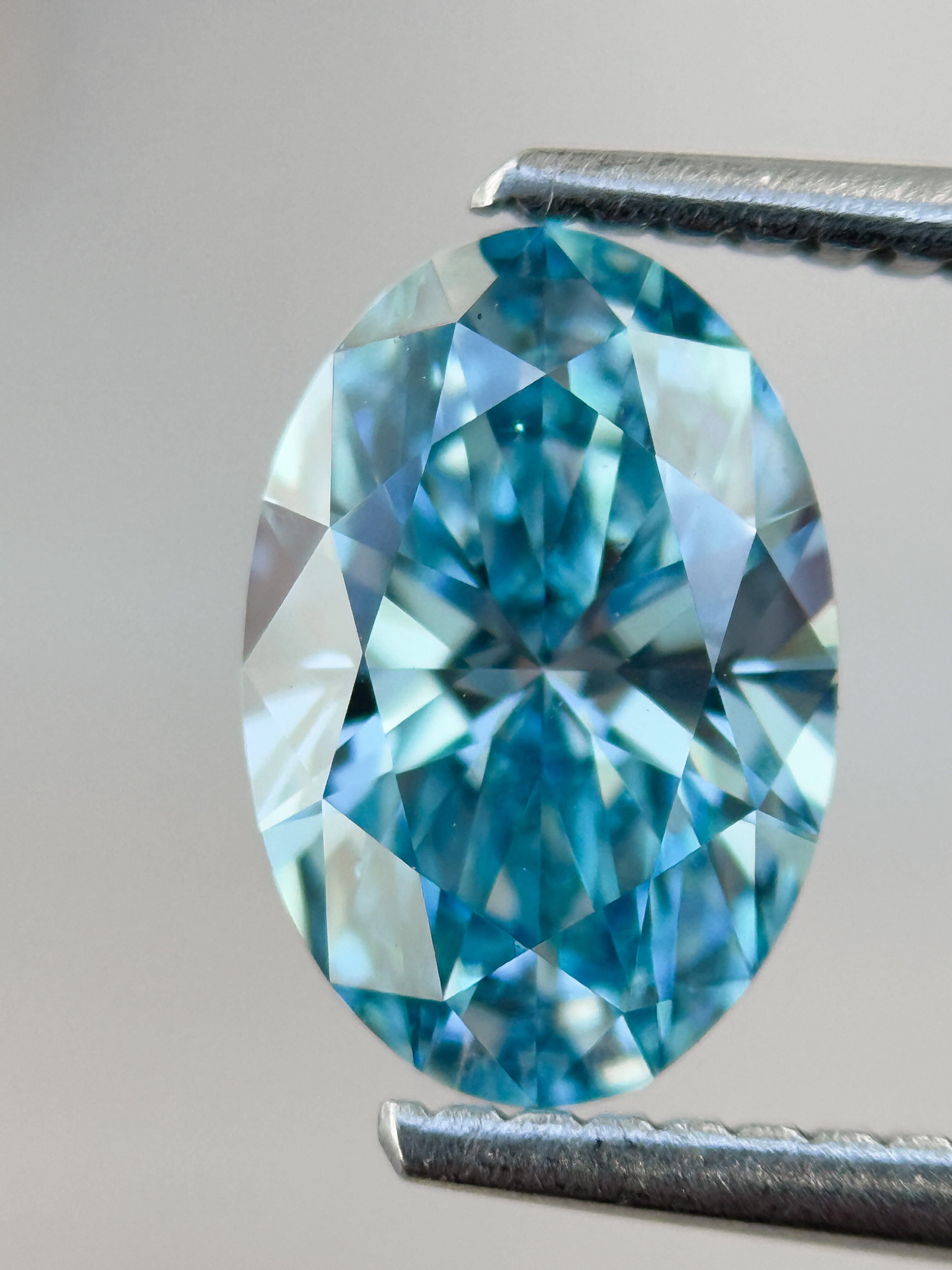 1.50 Ct Oval Brilliant Cut Blue Natural Salt and Pepper Diamond