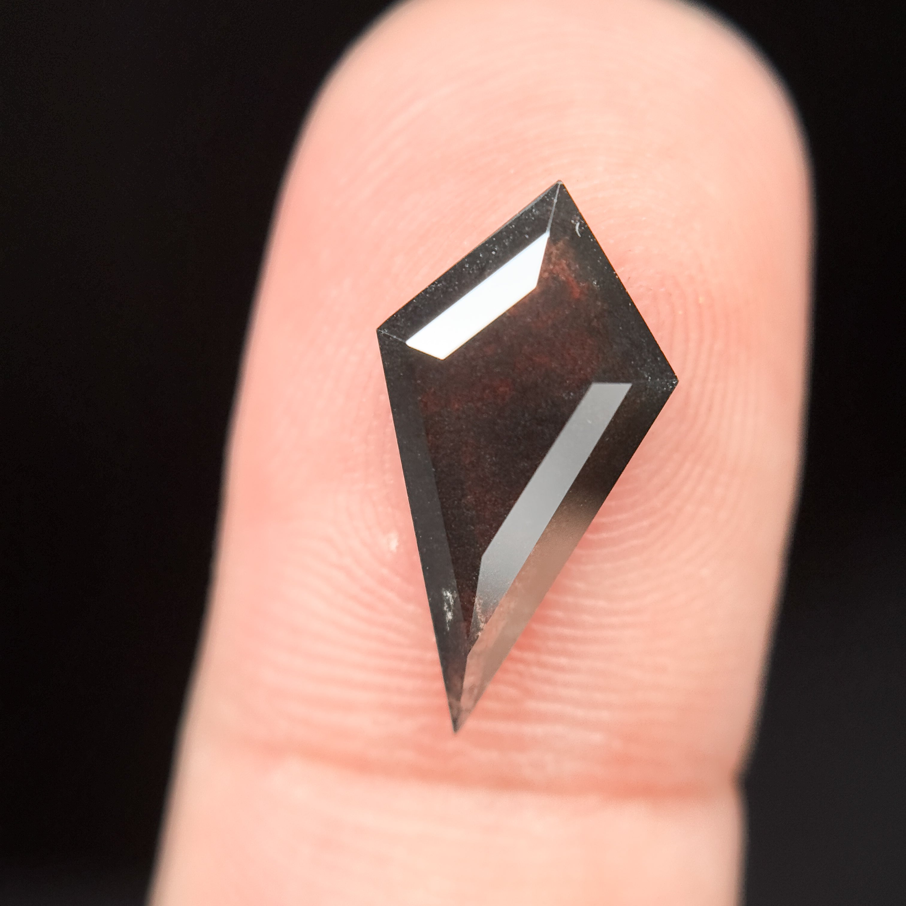 2.37 Ct Kite Rose Cut Grey Natural Salt and Pepper Diamond
