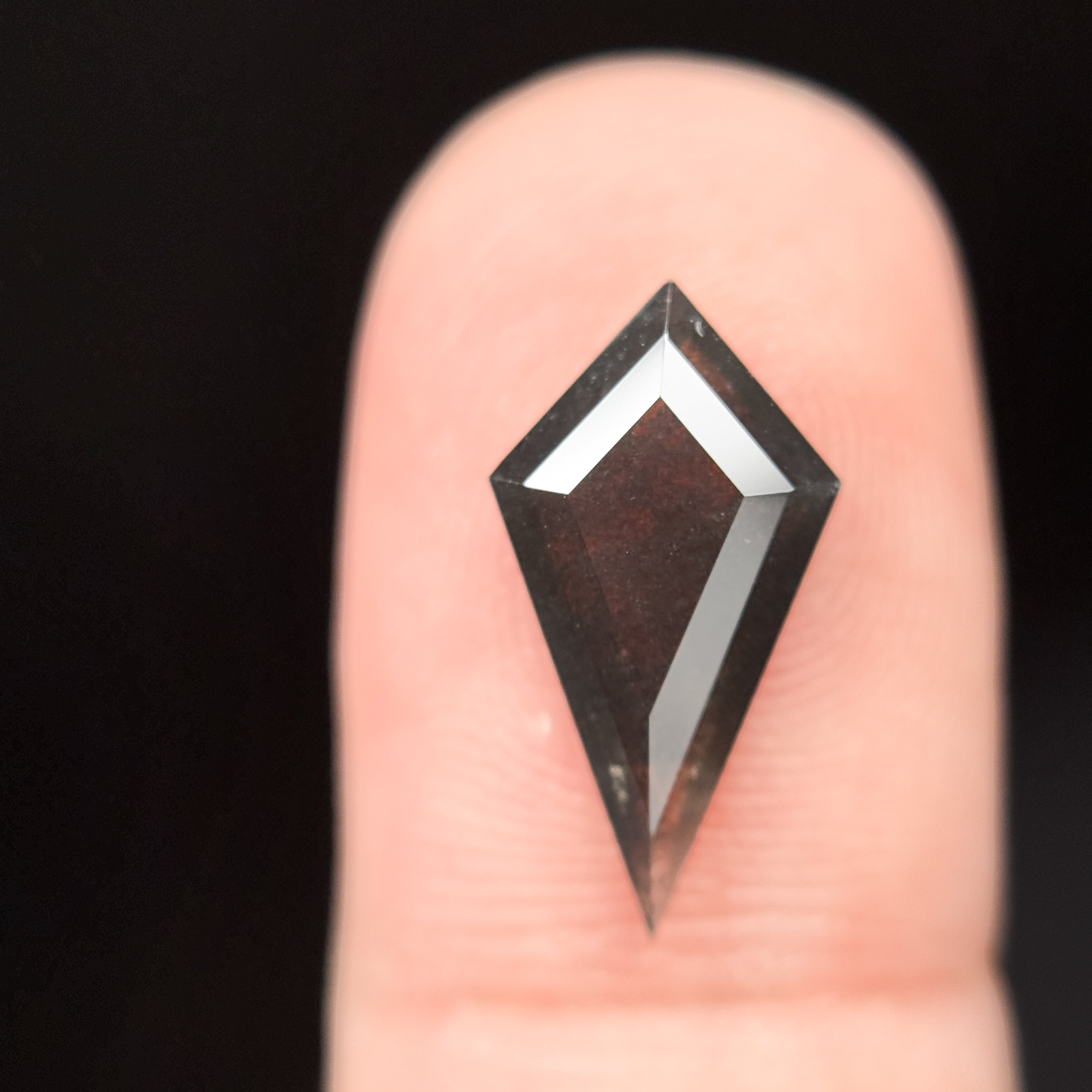 2.37 Ct Kite Rose Cut Grey Natural Salt and Pepper Diamond