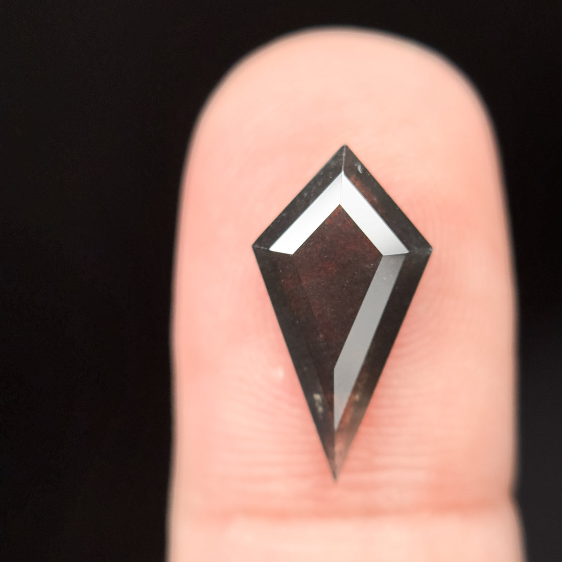 2.37 Ct Kite Rose Cut Grey Natural Salt and Pepper Diamond