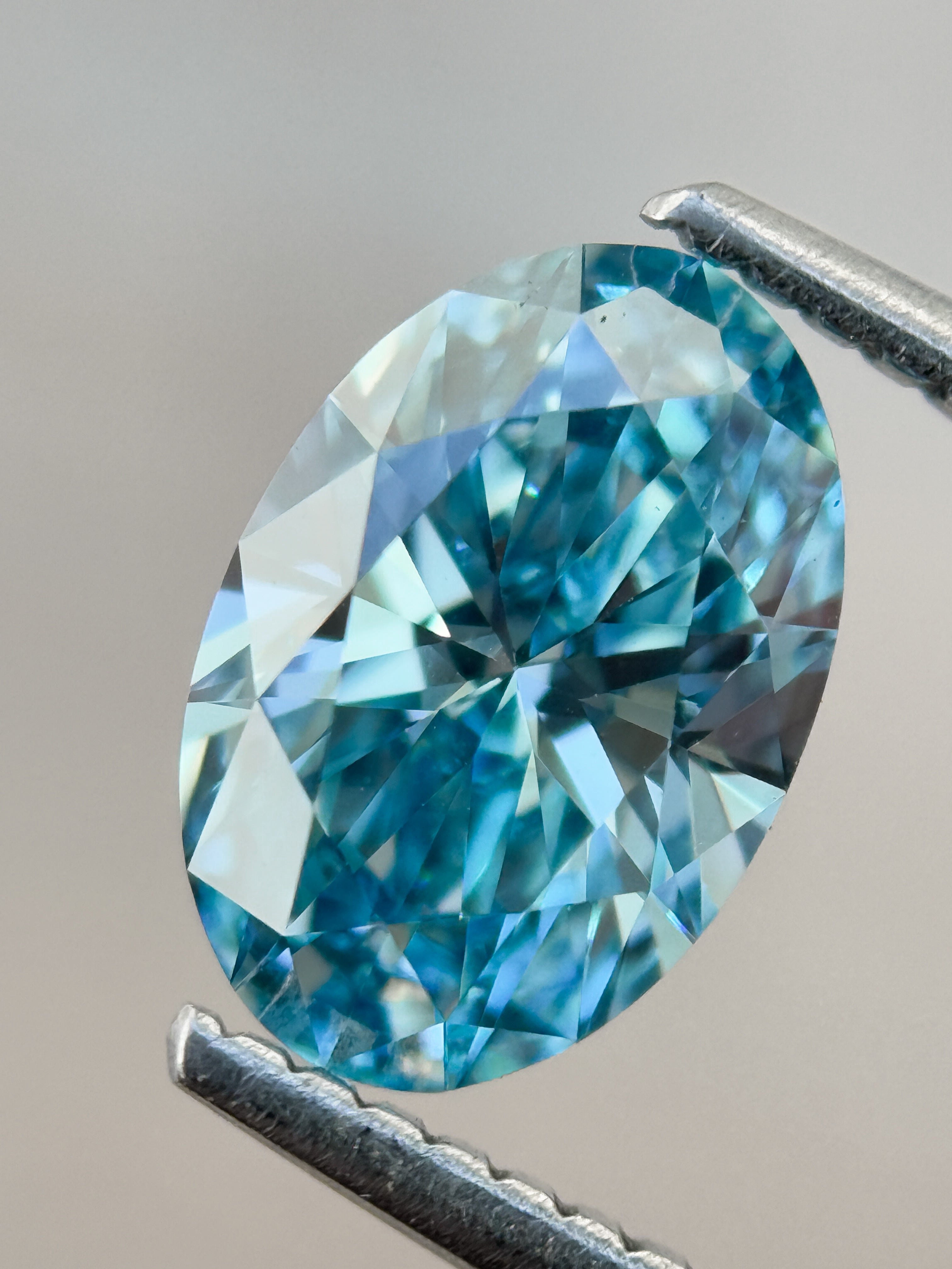 1.50 Ct Oval Brilliant Cut Blue Natural Salt and Pepper Diamond