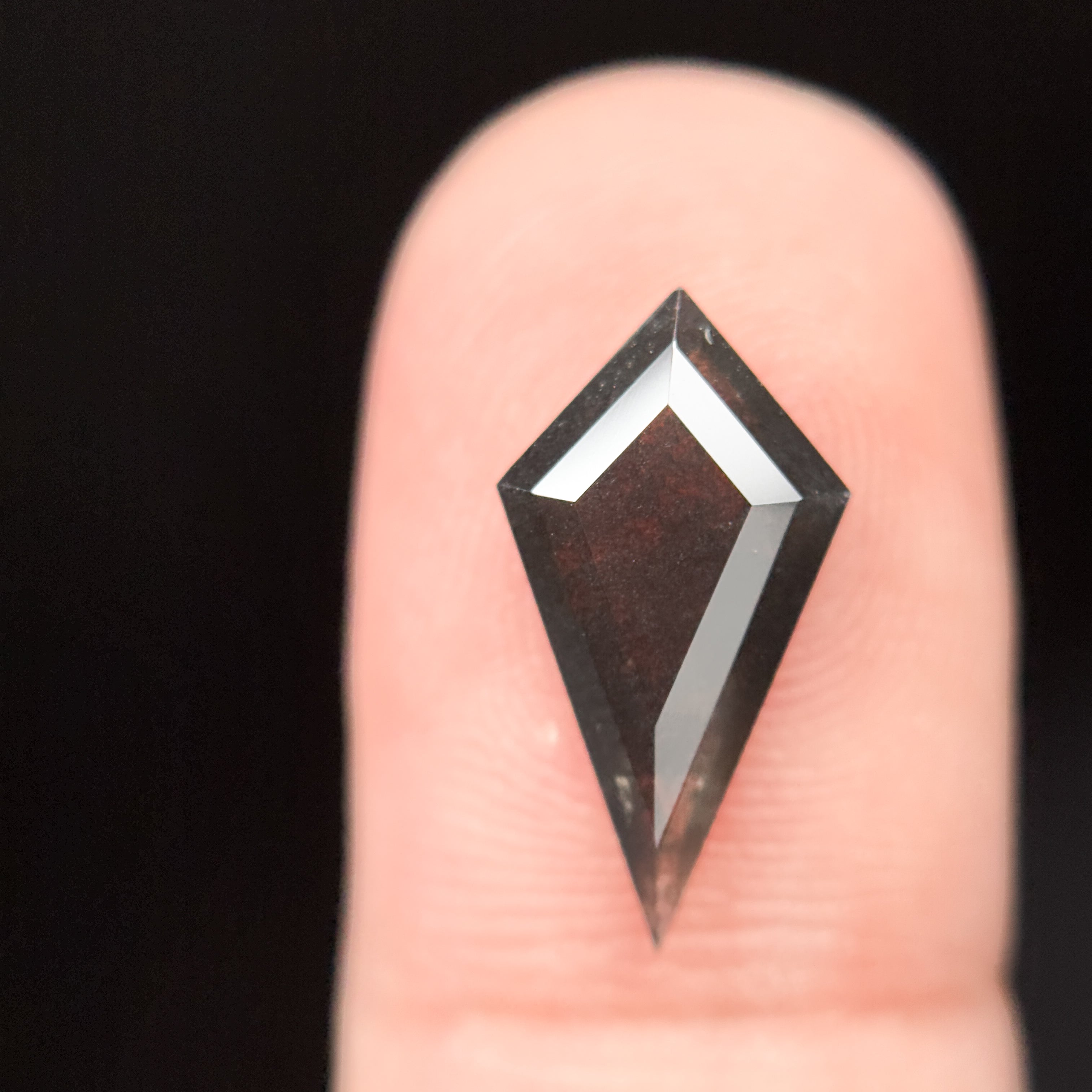 2.37 Ct Kite Rose Cut Grey Natural Salt and Pepper Diamond