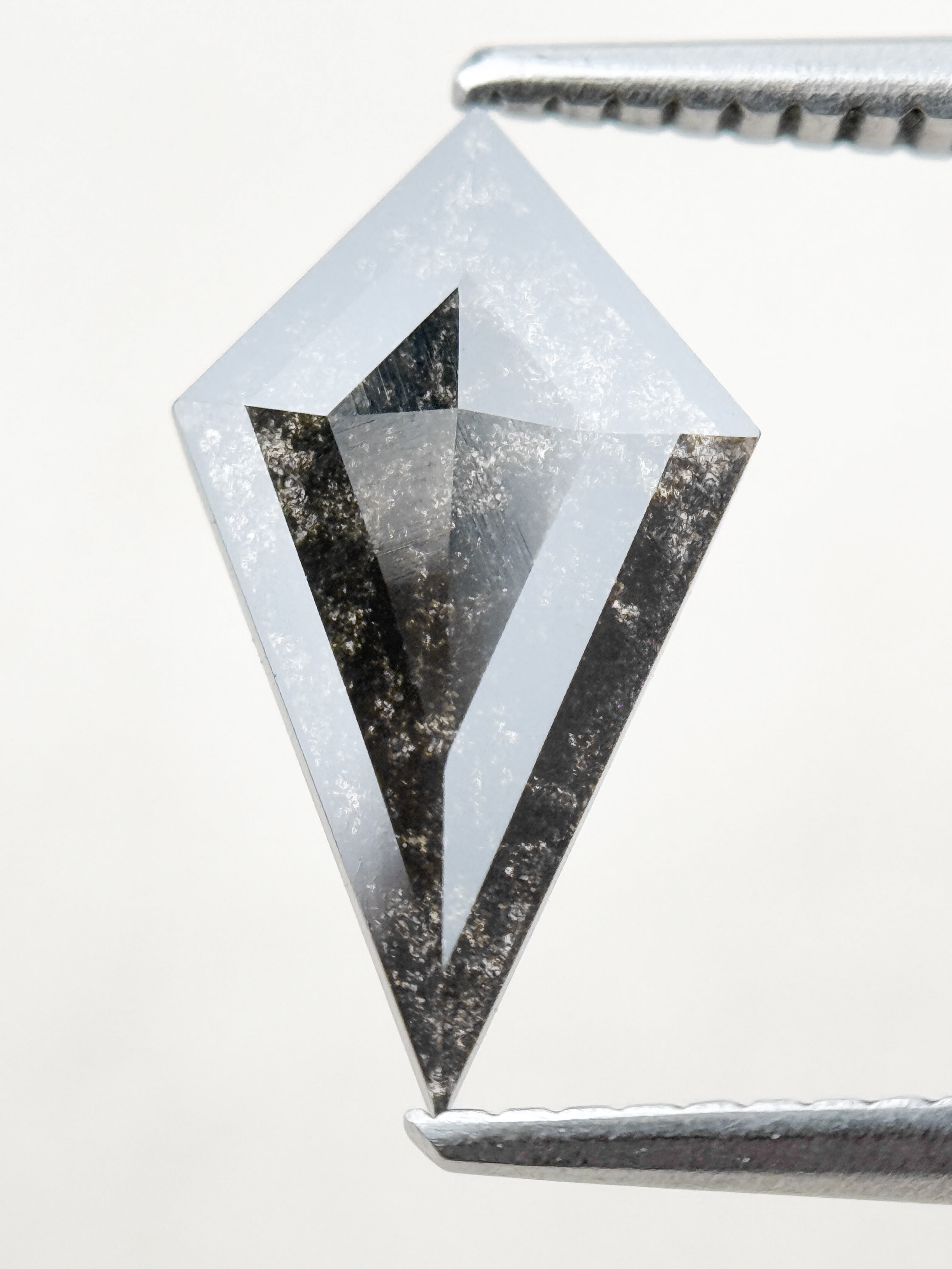 1.13 Ct Kite Rose Cut Grey Natural Salt and Pepper Diamond