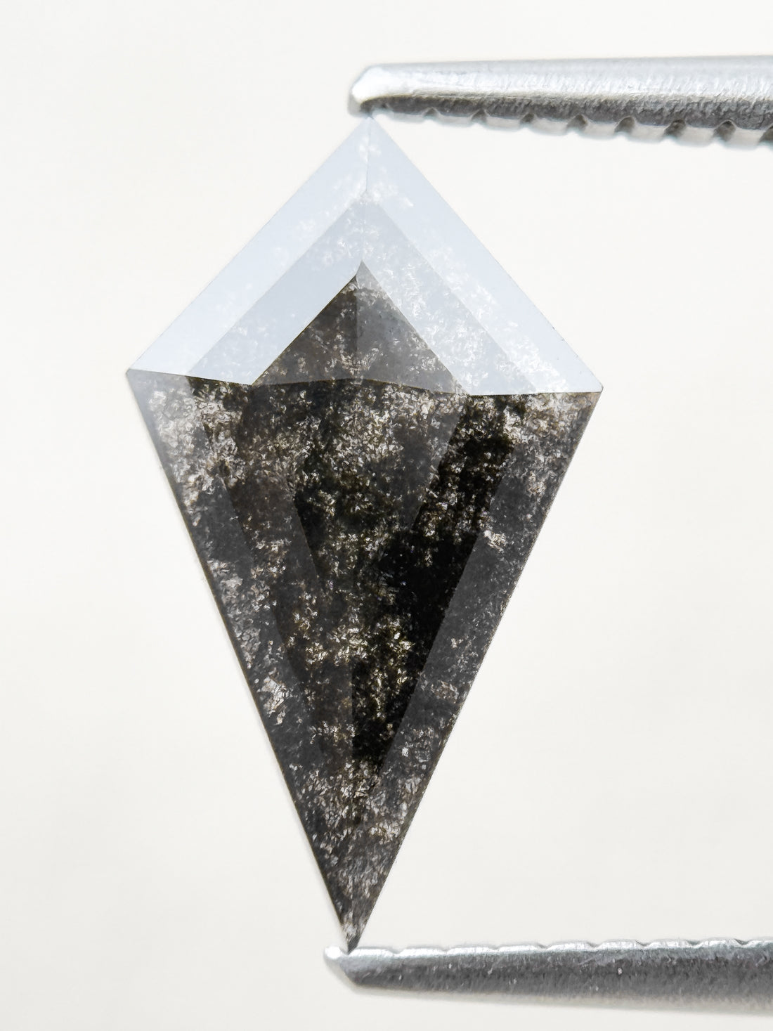 1.13 Ct Kite Rose Cut Grey Natural Salt and Pepper Diamond