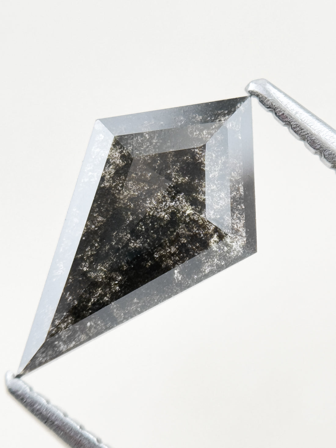 1.13 Ct Kite Rose Cut Grey Natural Salt and Pepper Diamond